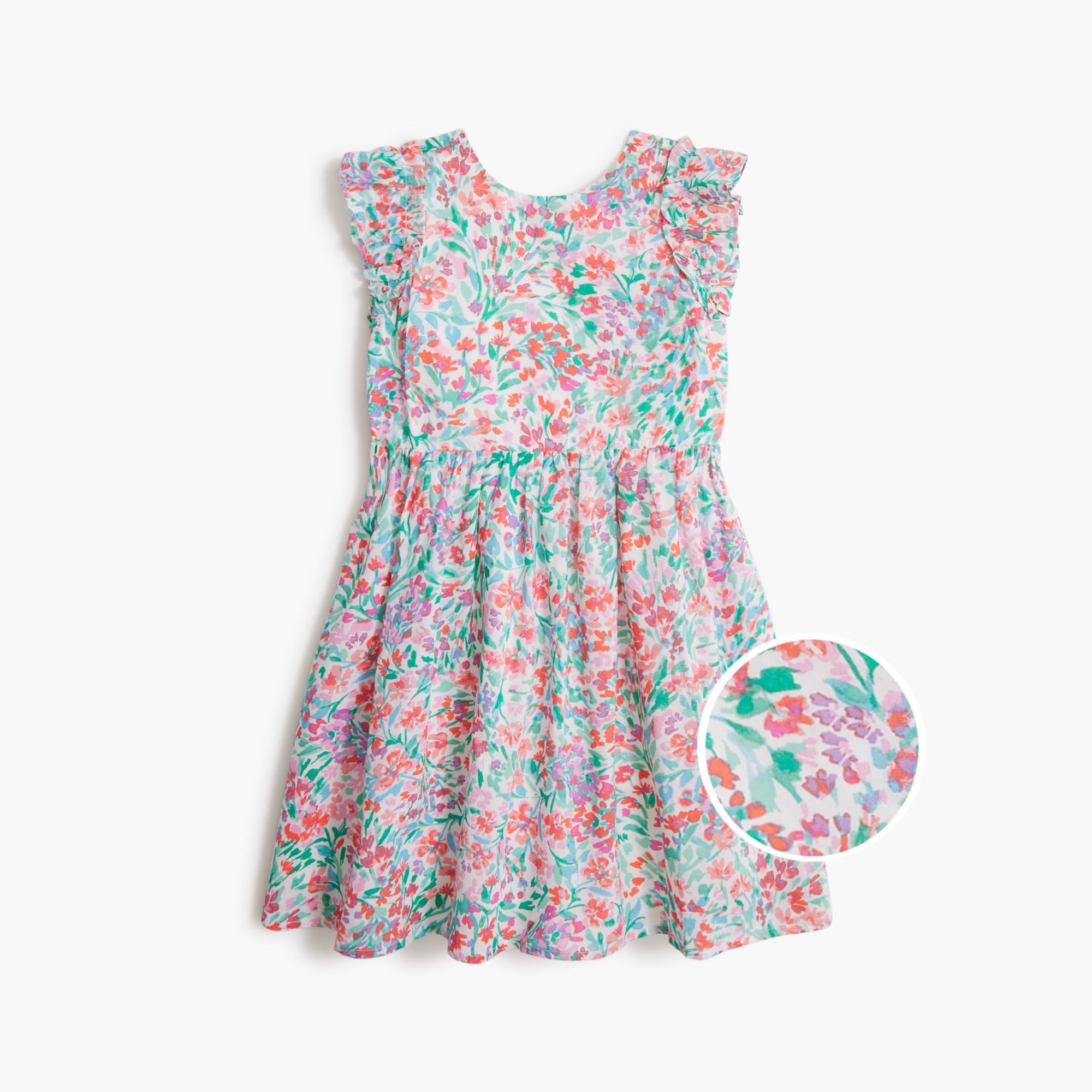 Girls' floral bow-back dress