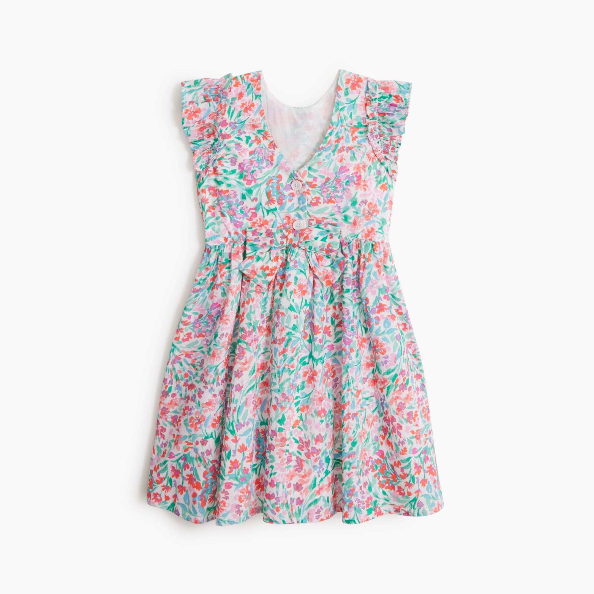 Girls' floral bow-back dress