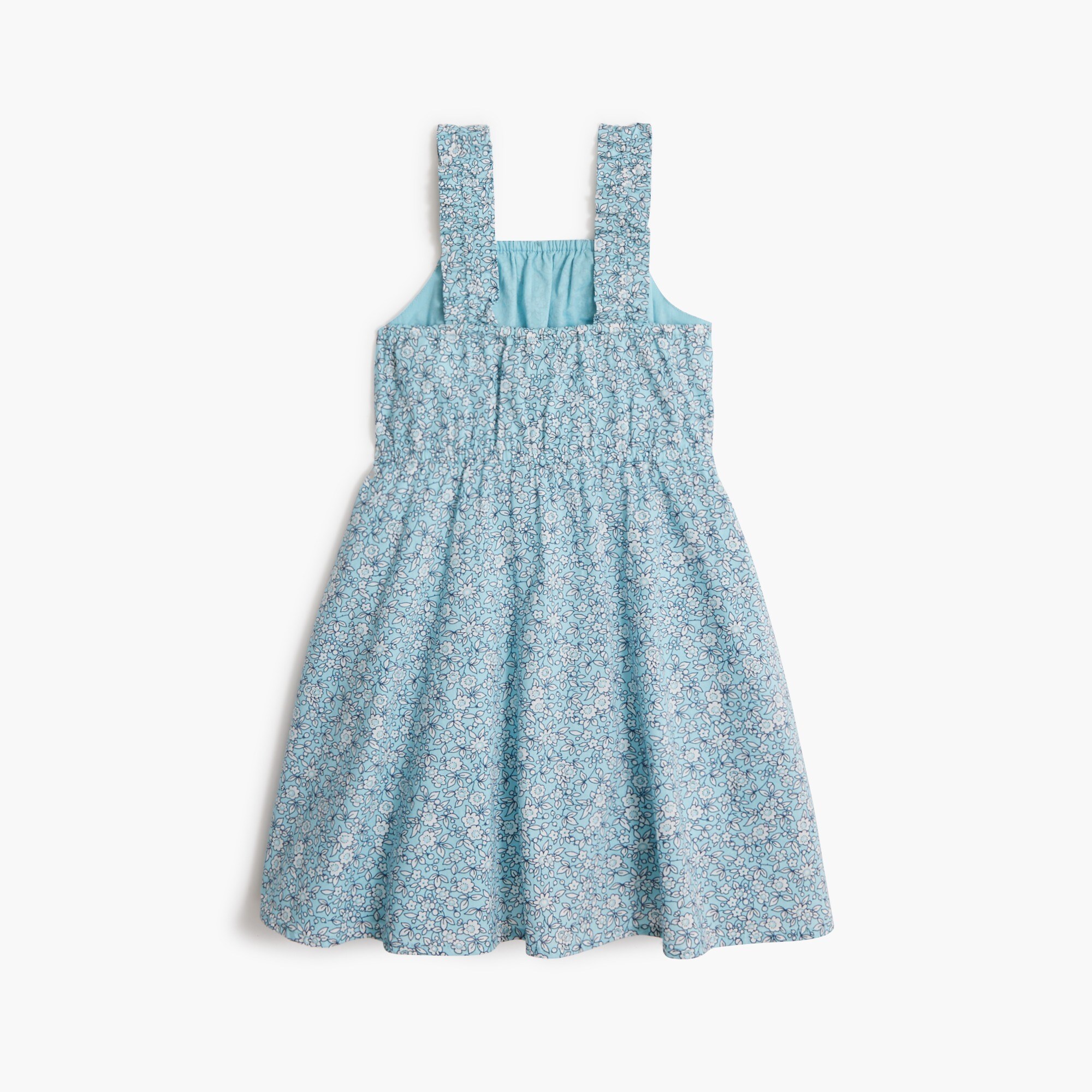 Girls' floral ruffle-strap dress