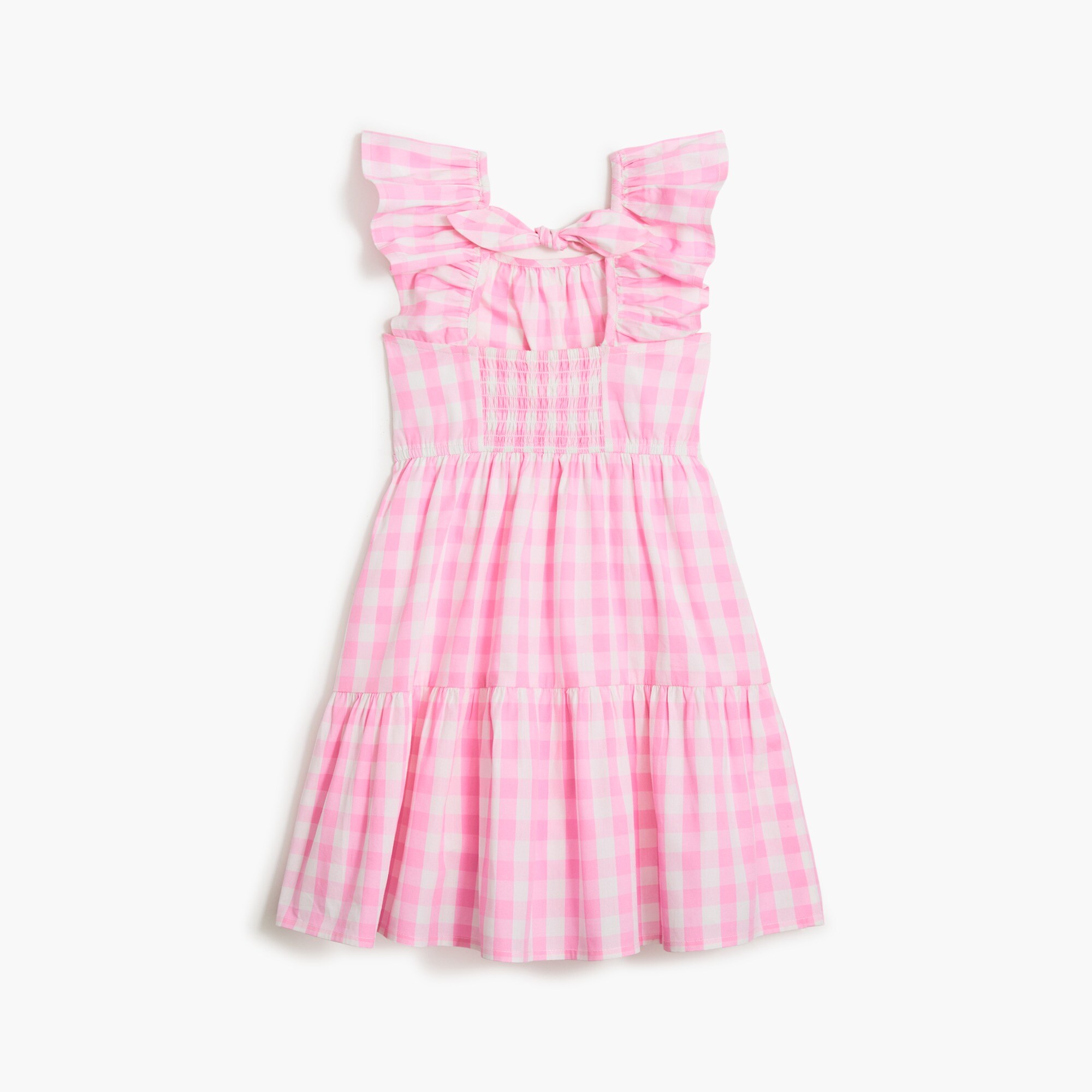 Girls' gingham bow-back dress
