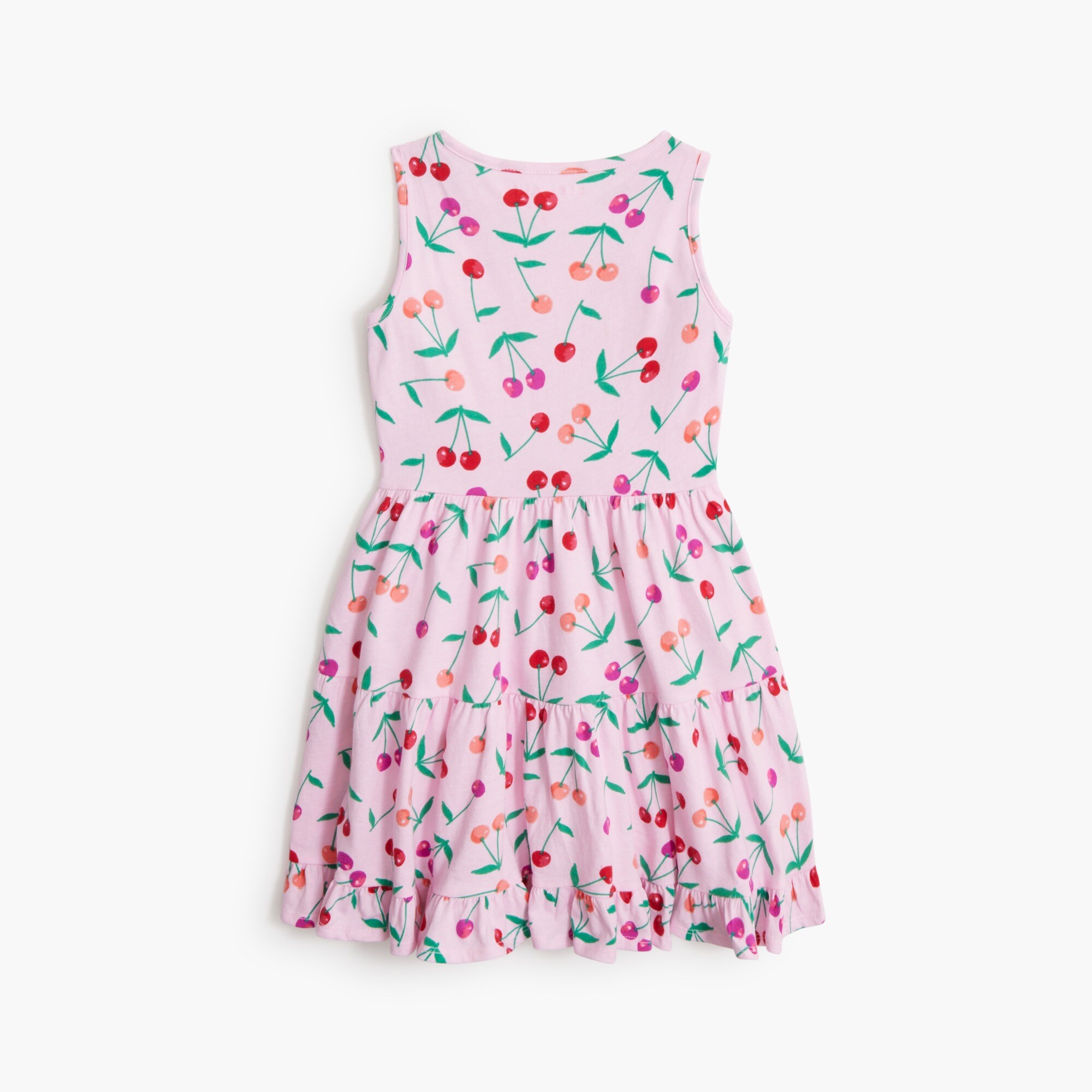 Girls' cherry knit tank dress