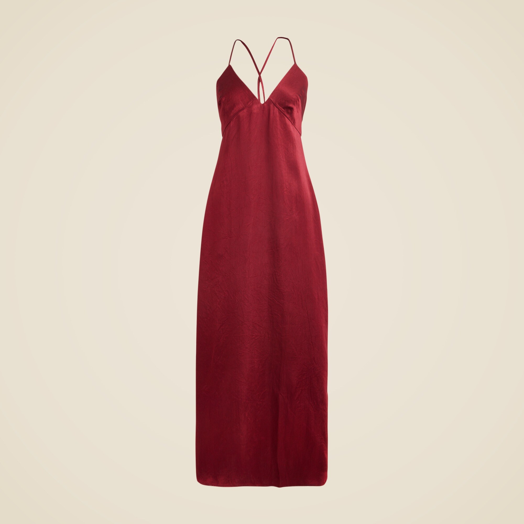 Cross-back Dress In Textured Satin For Women