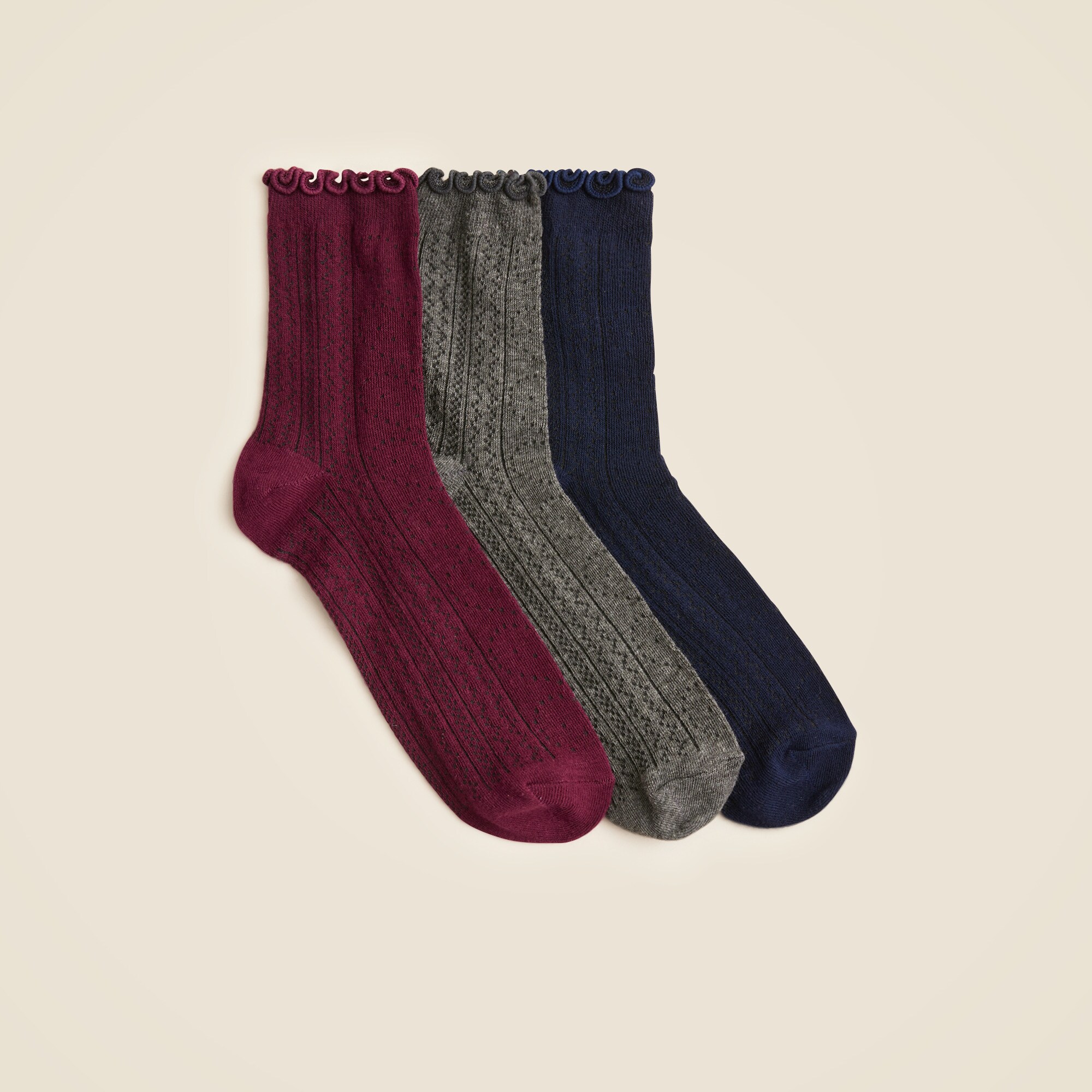  Ruffle bootie socks three-pack