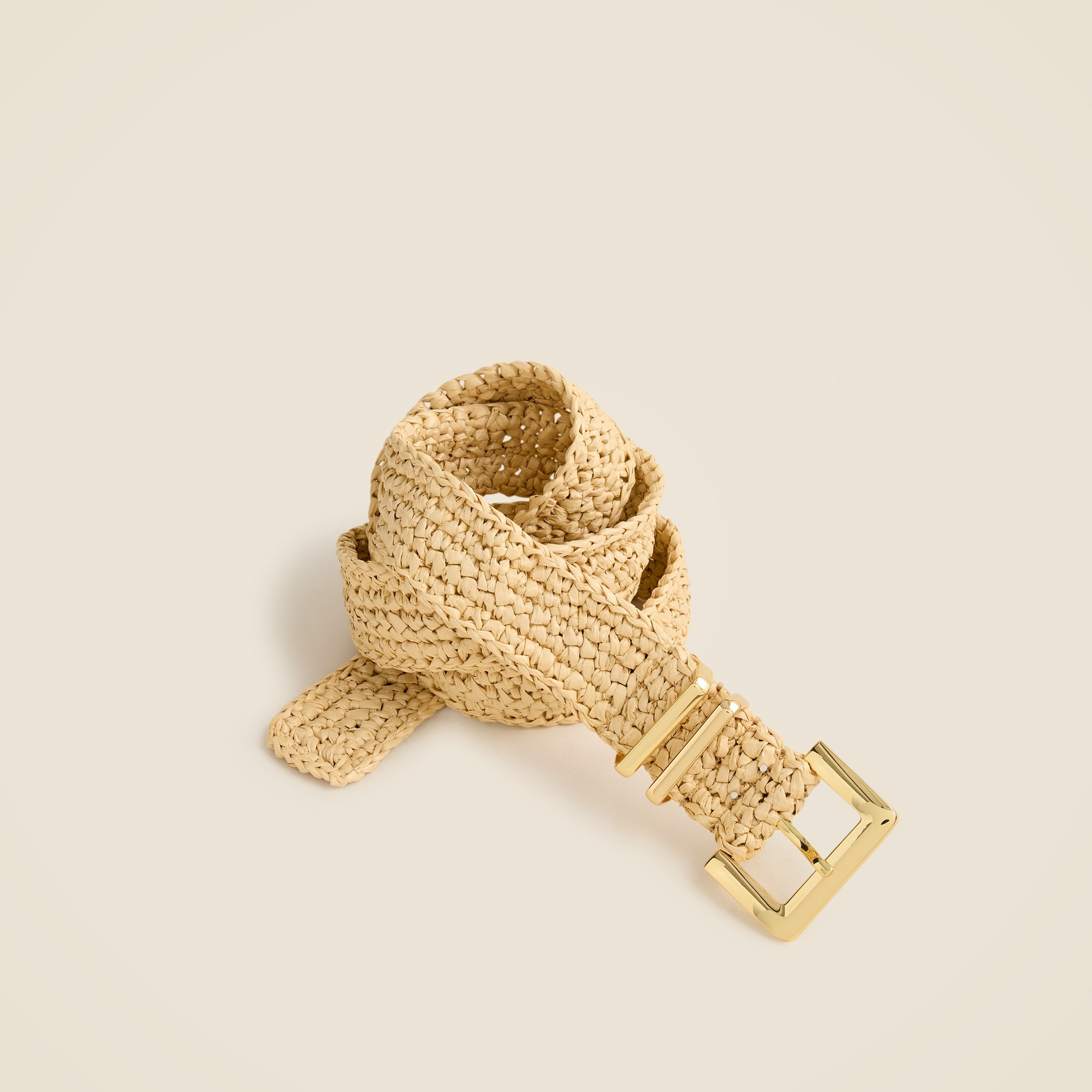 womens Woven square buckle belt