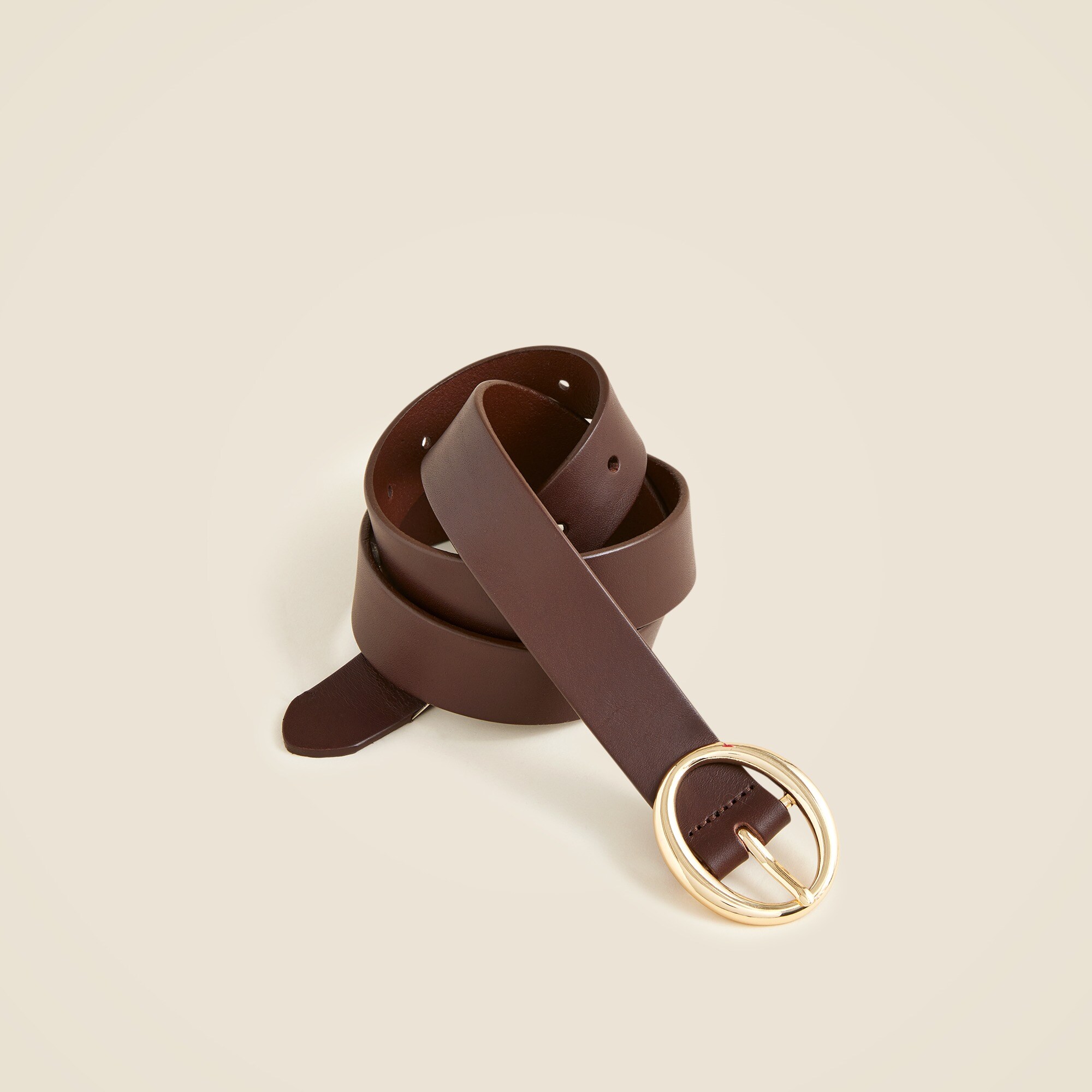 womens Round buckle belt in Italian leather