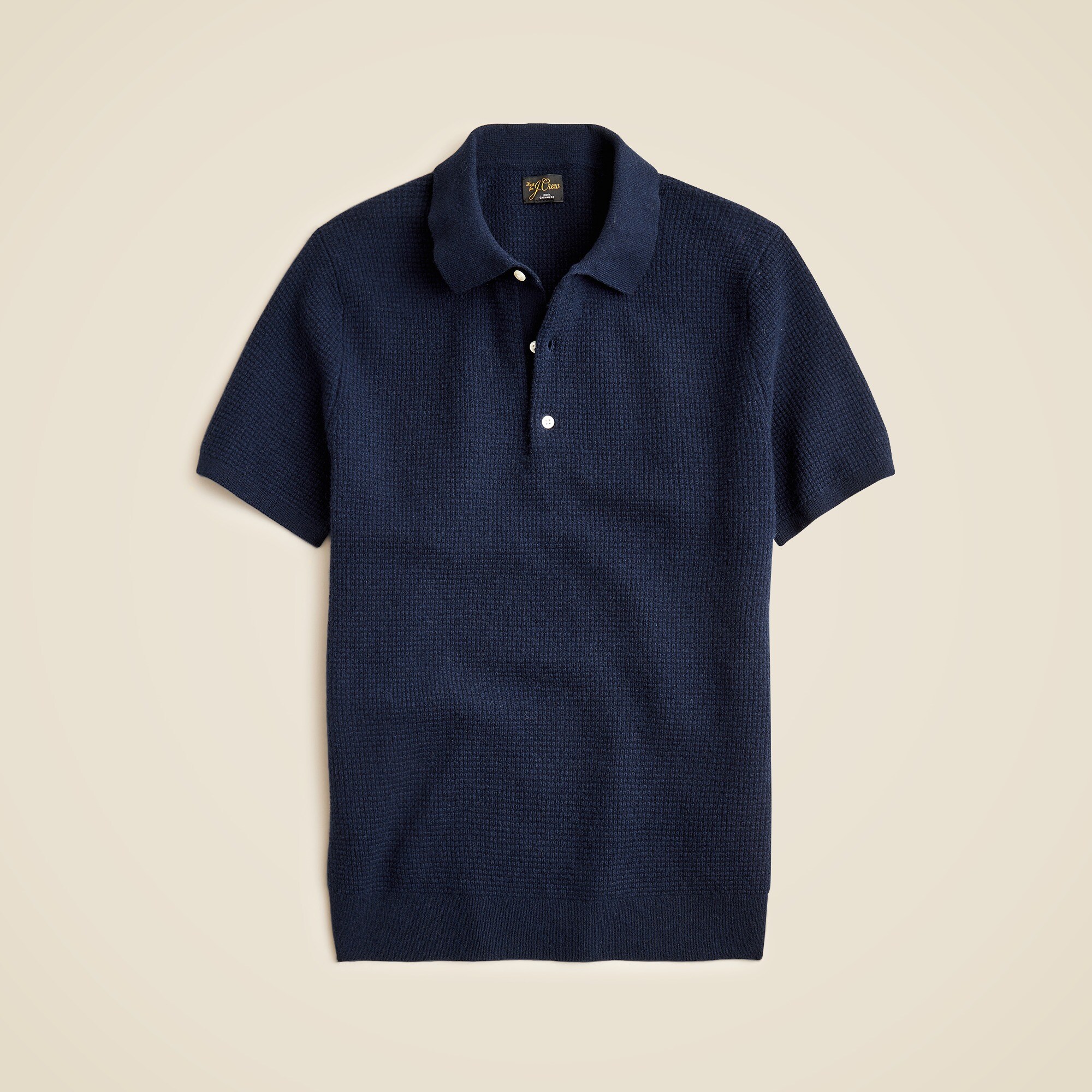 Short-sleeve Cashmere Waffle Sweater-polo For Men | J.Crew