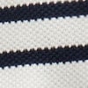Cotton piqu&eacute;-stitch crewneck sweater IVORY NAVY STRIPE