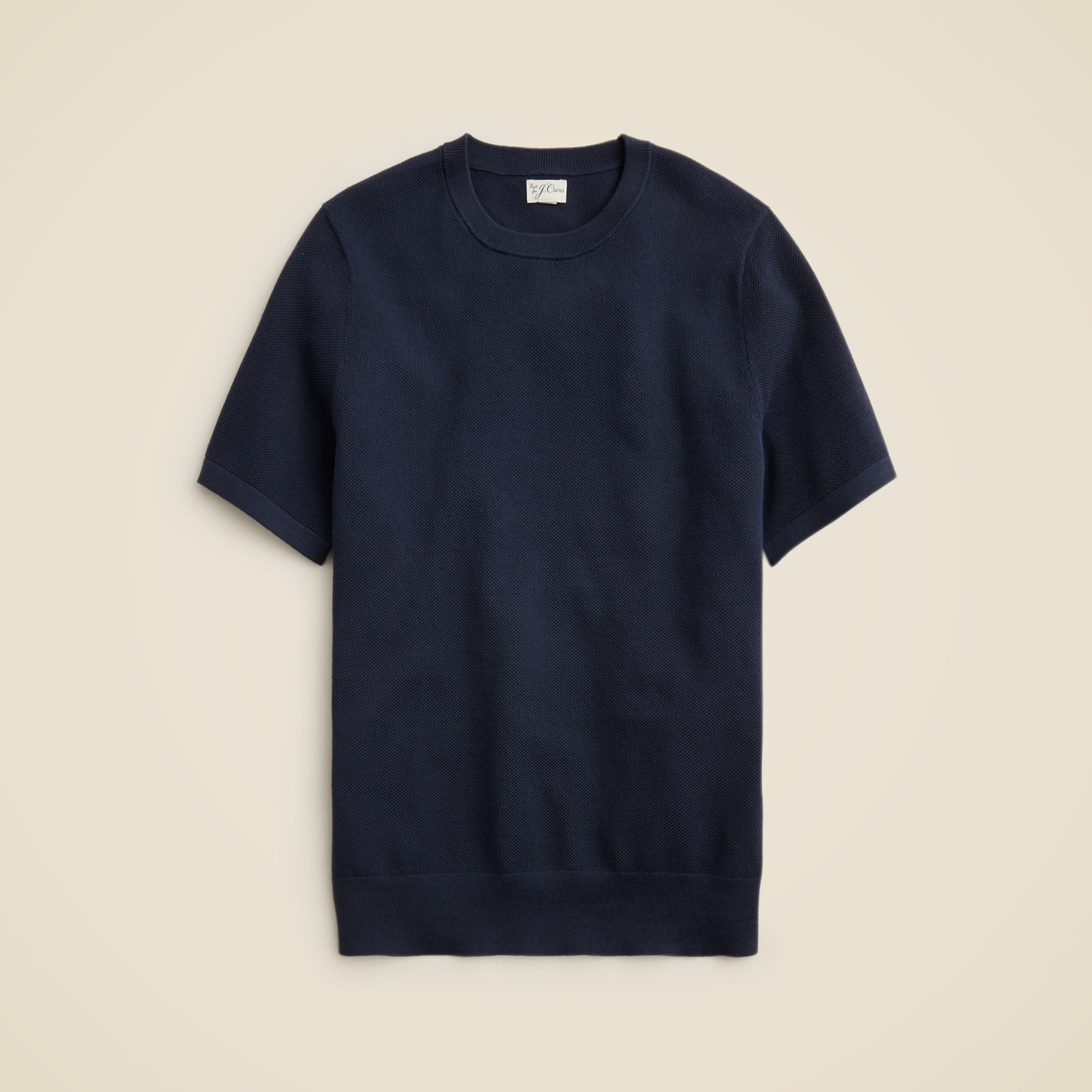 mens Short-sleeve cotton piqu&eacute;-stitch sweater