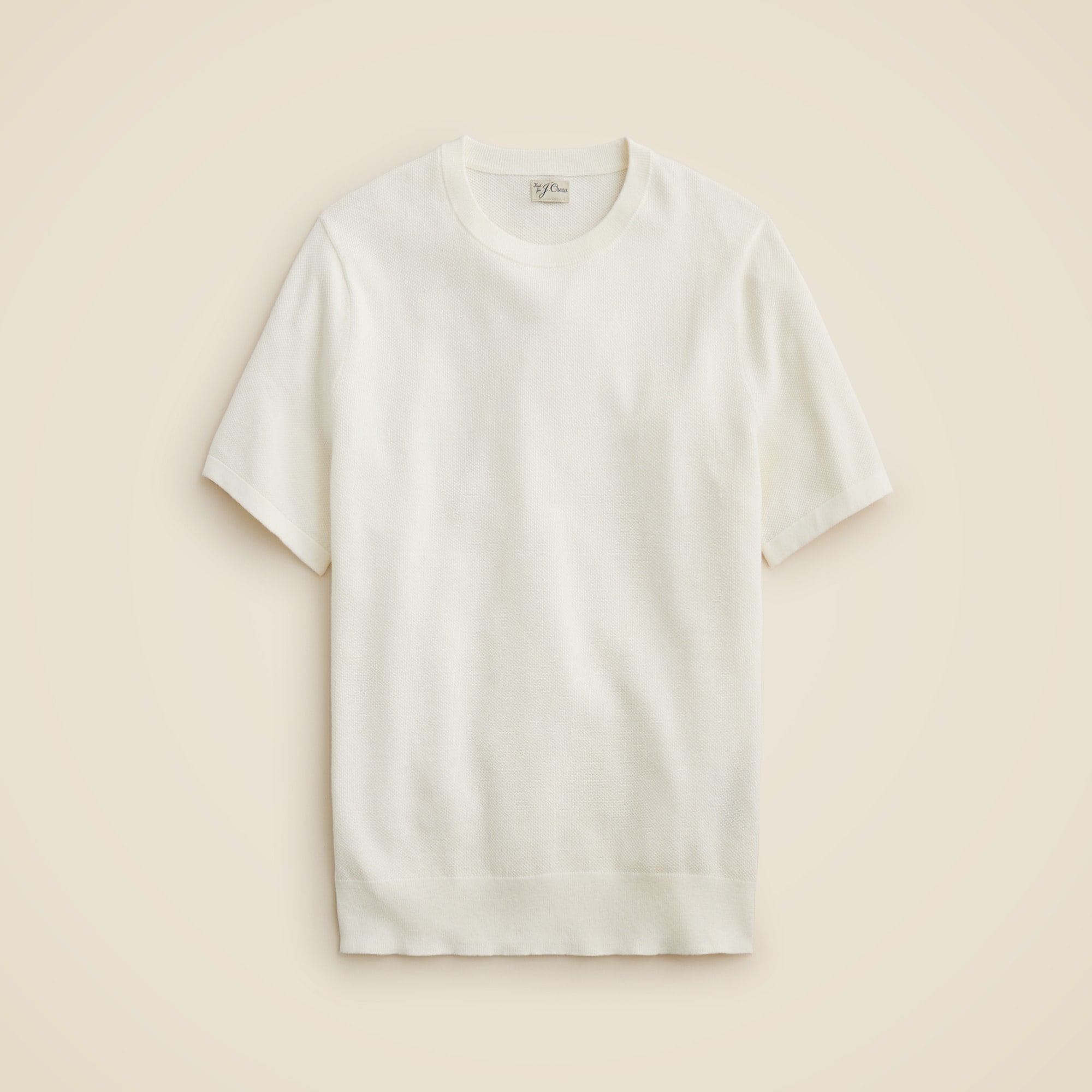 mens Short-sleeve cotton piqu&eacute;-stitch sweater