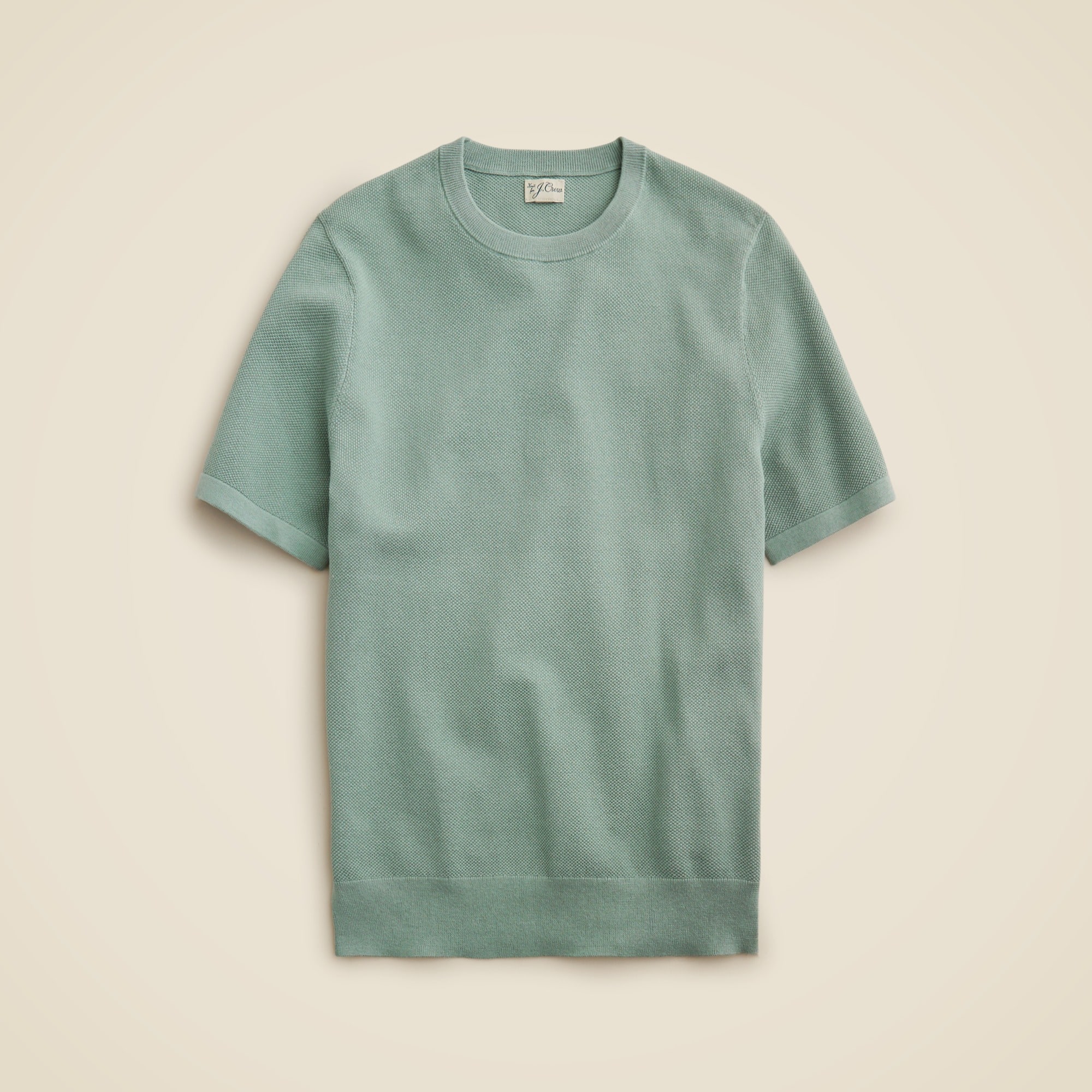 mens Short-sleeve cotton piqu&eacute;-stitch sweater
