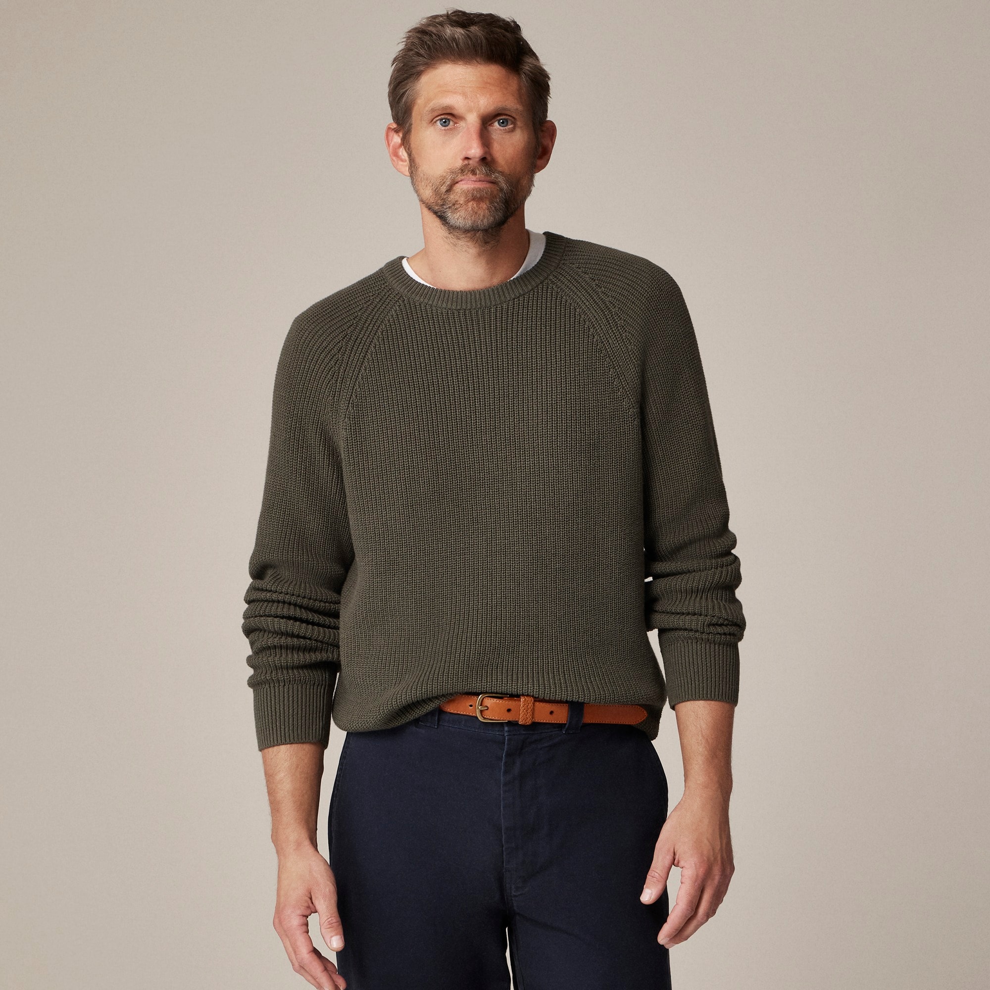 mens Heritage cotton ribbed sweater