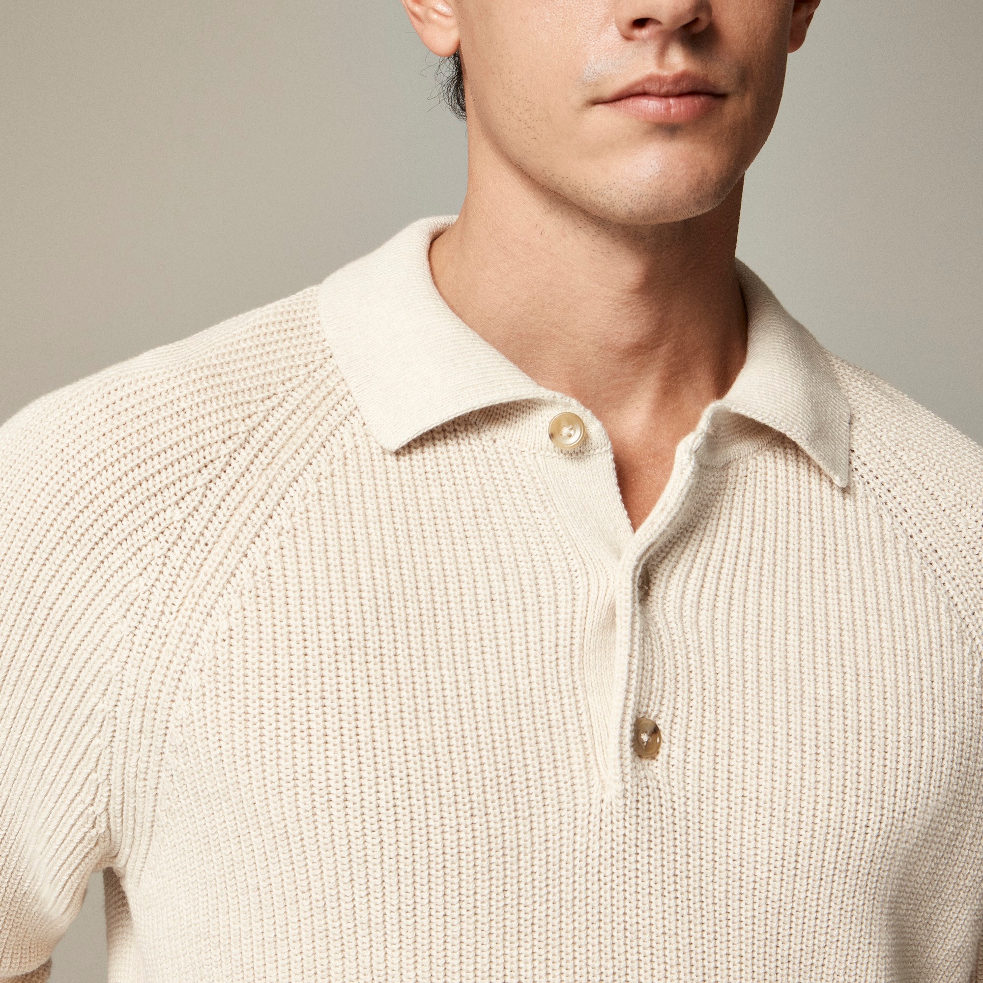 Ribbed heritage cotton sweater-polo