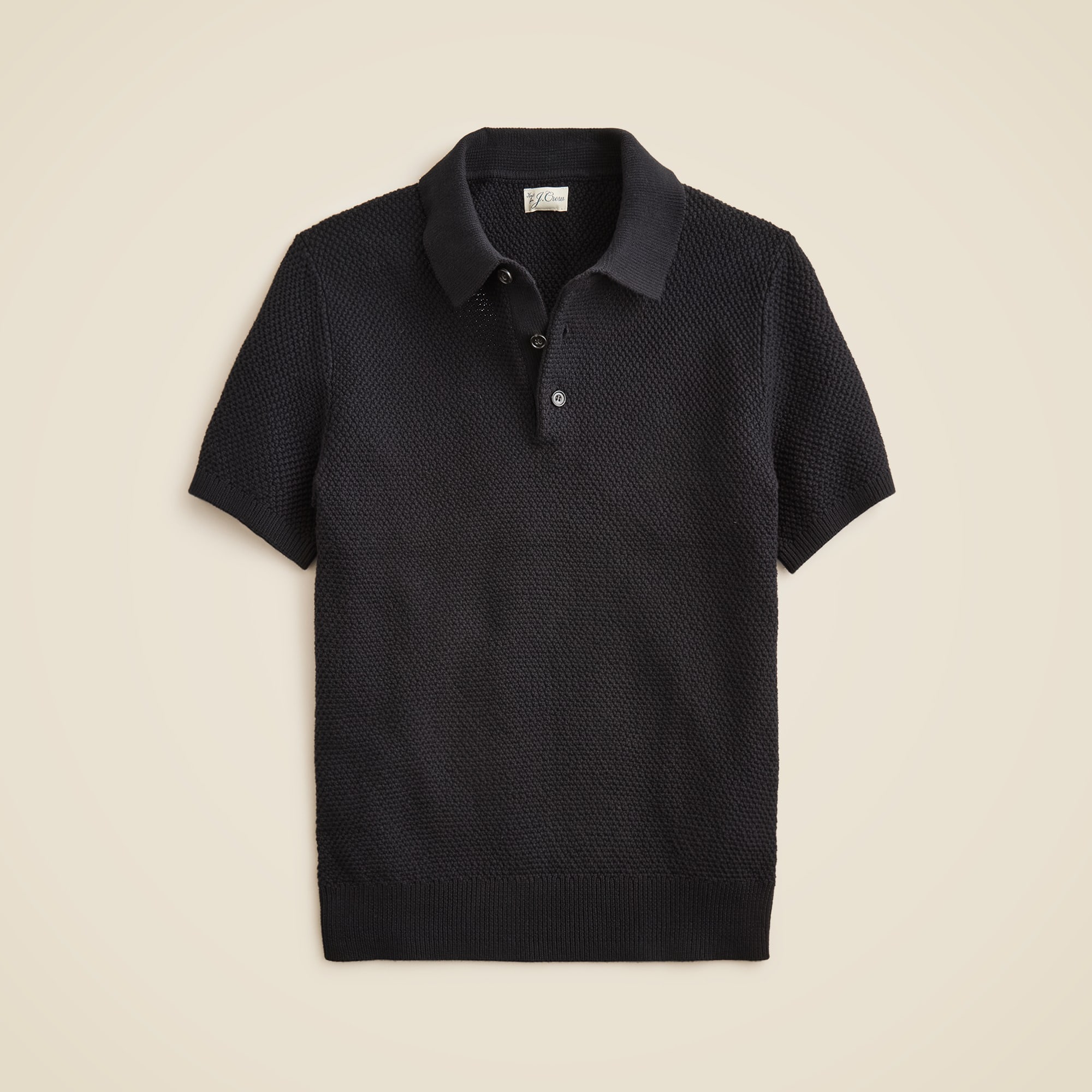 mens Short-sleeve cotton seed-stitch sweater-polo
