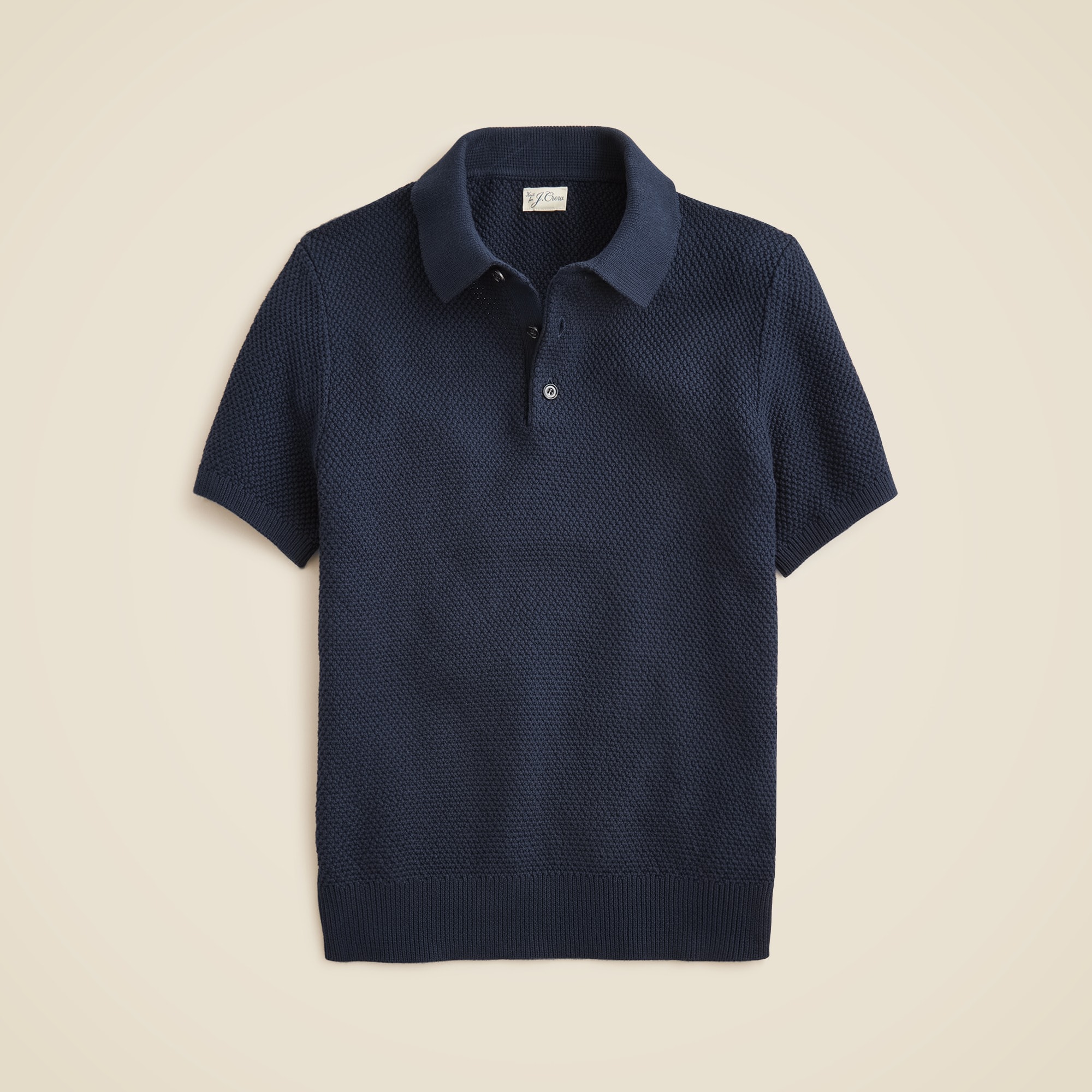 mens Short-sleeve cotton seed-stitch sweater-polo