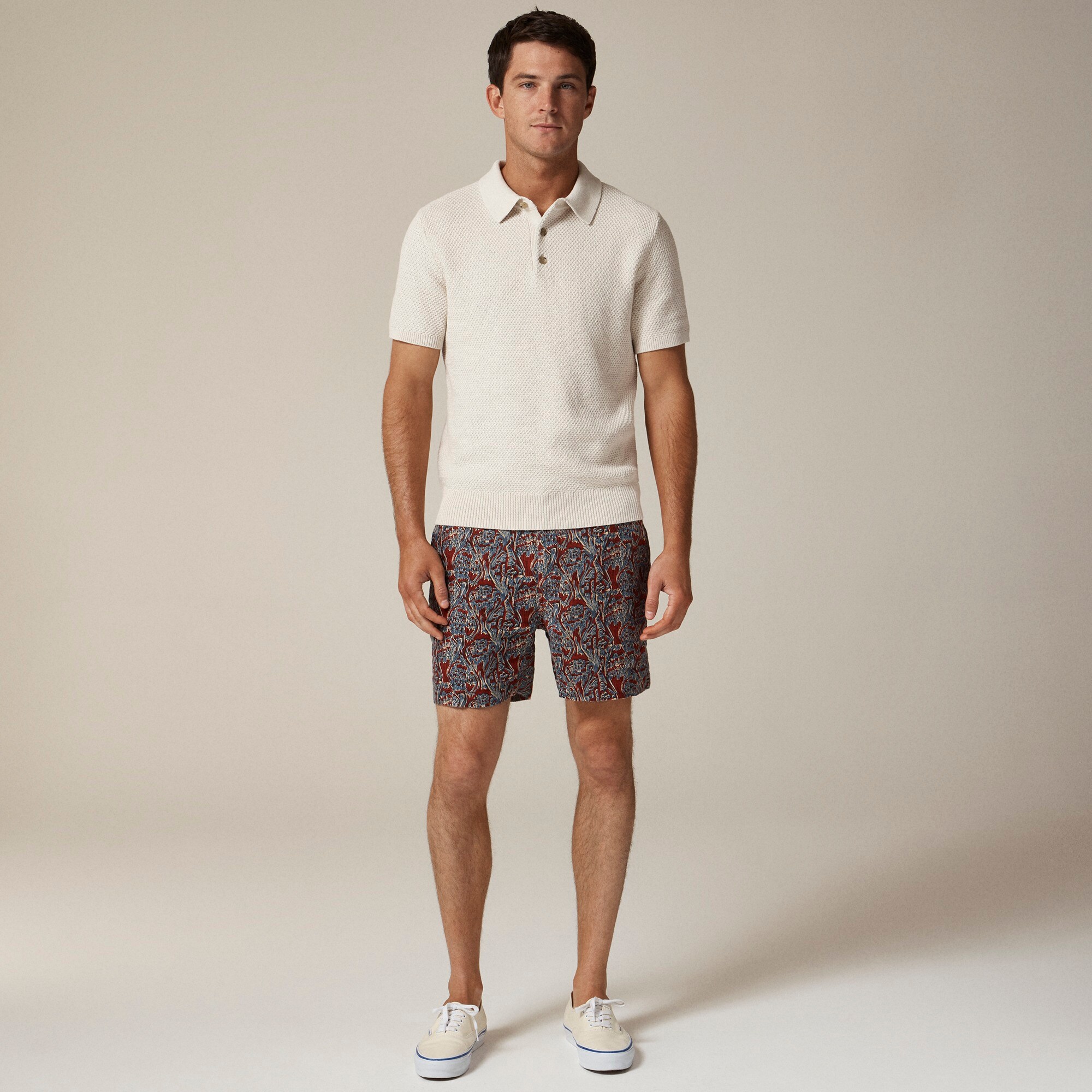 Short-sleeve Cotton Seed-stitch Sweater-polo For Men | J.Crew