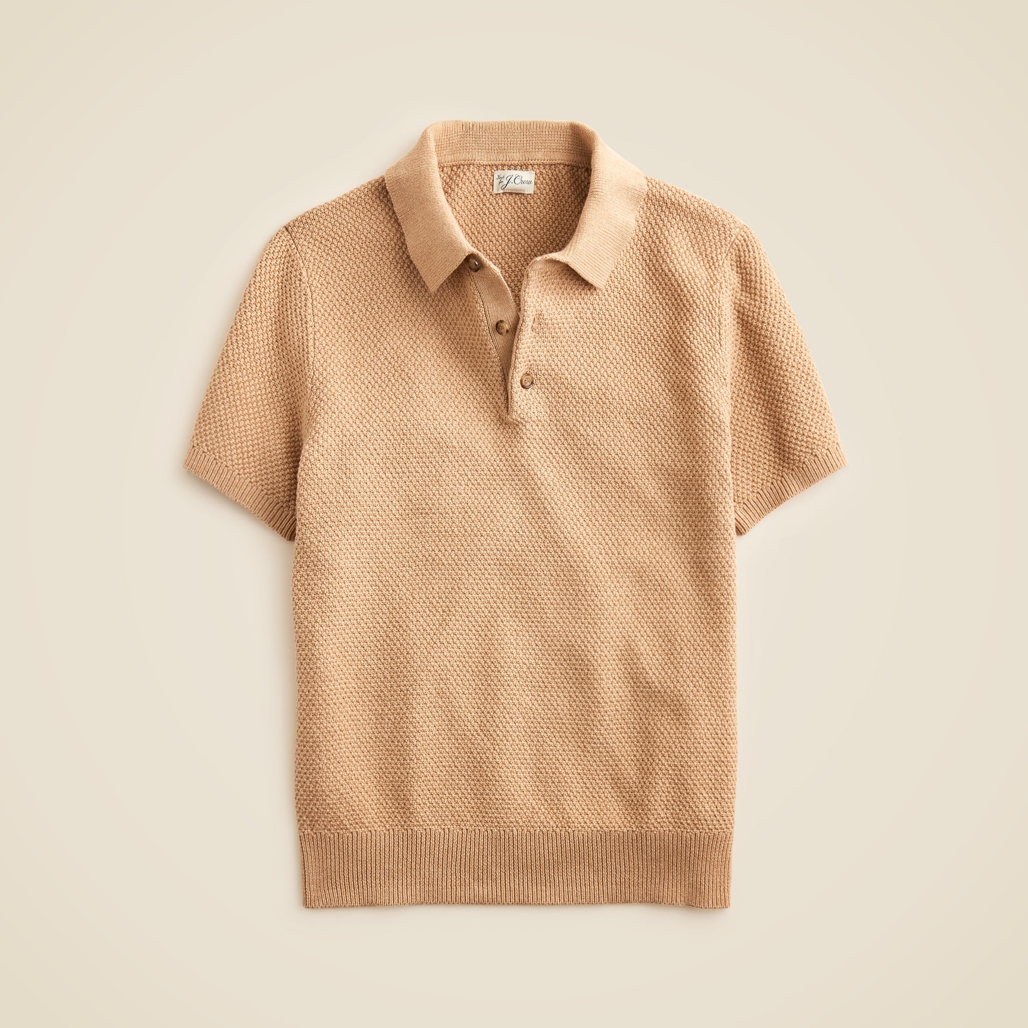 mens Short-sleeve cotton seed-stitch sweater-polo