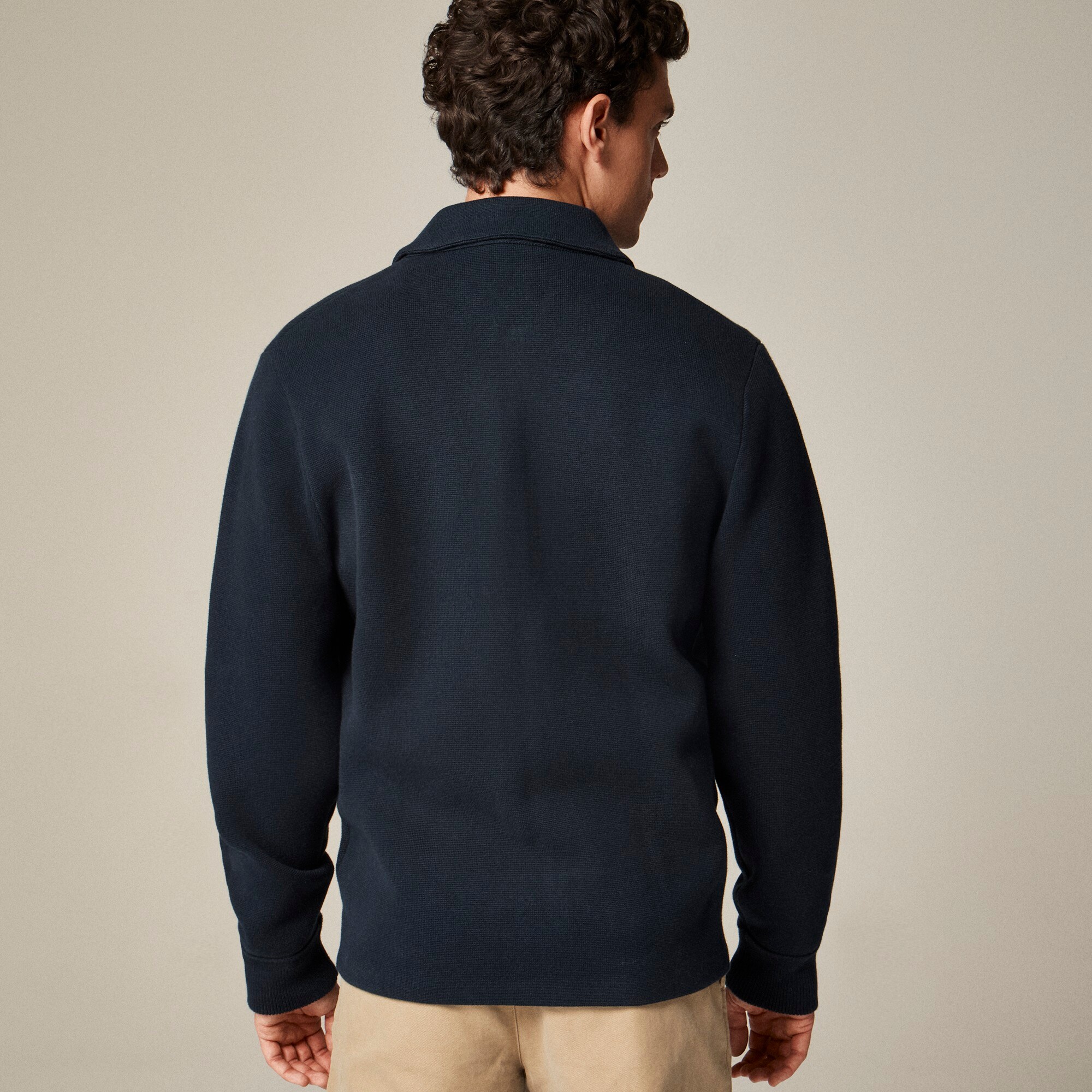 Cotton milano-stitch coach's sweater-jacket - thumbnail 2