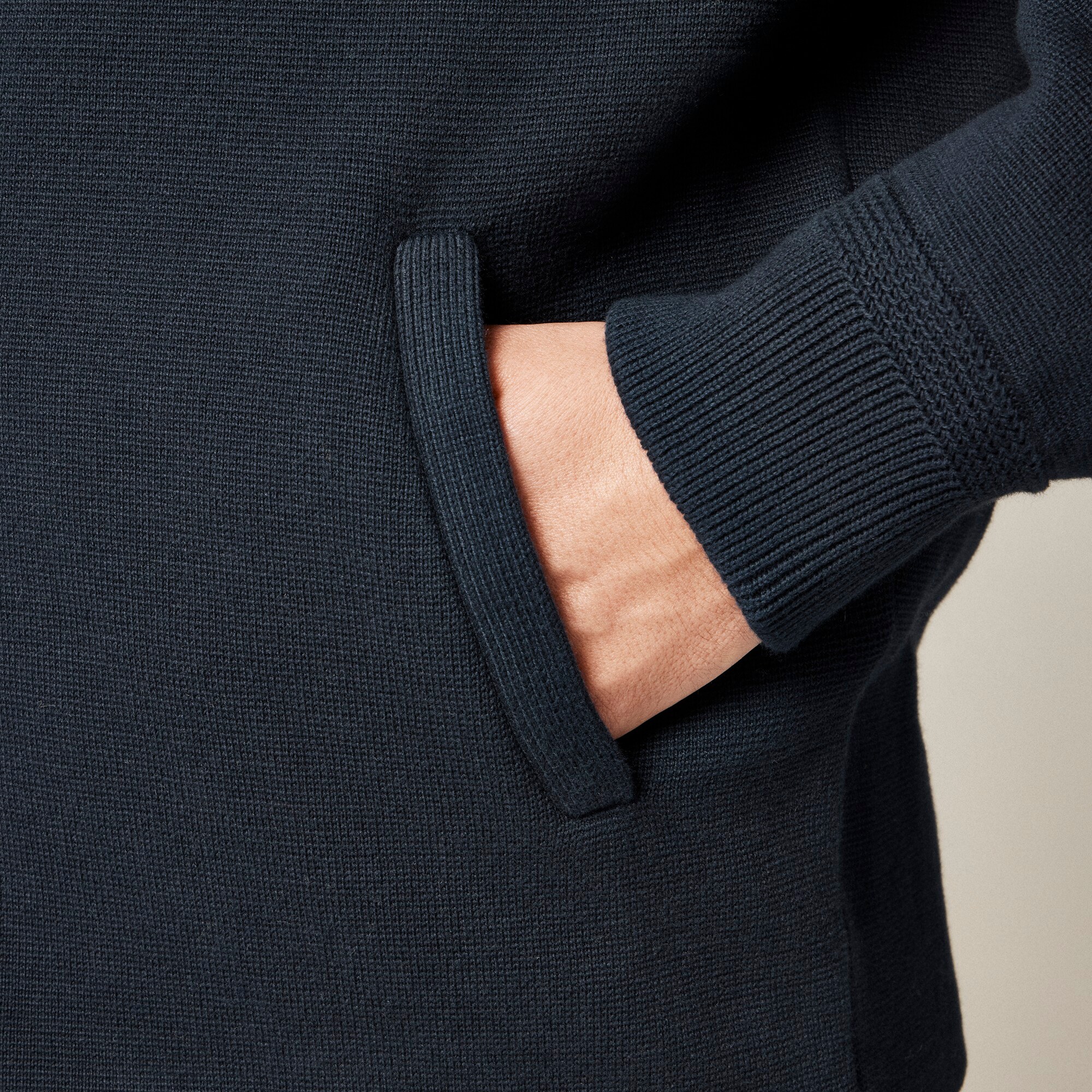 Cotton milano-stitch coach's sweater-jacket