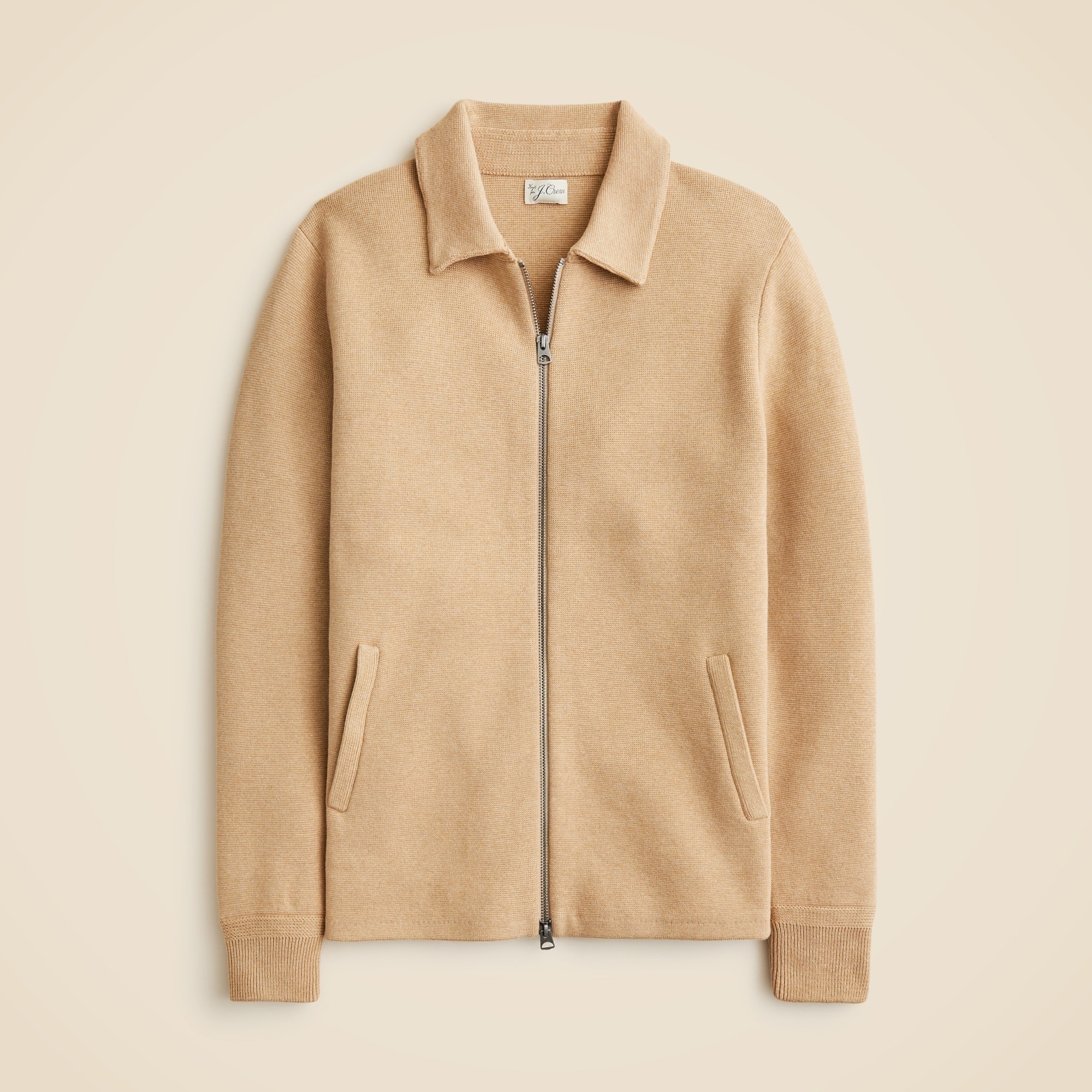 Cotton milano-stitch coach's sweater-jacket