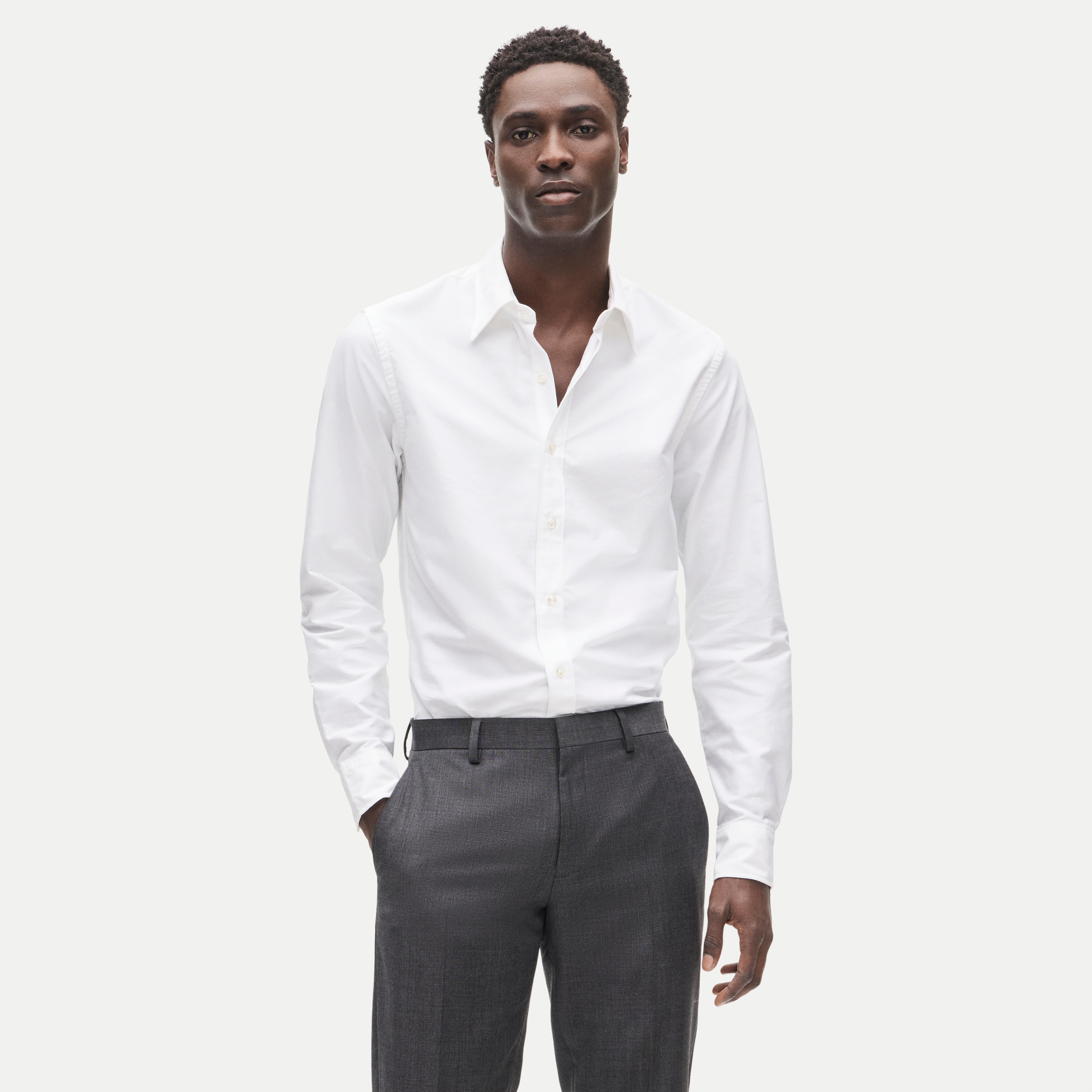 Slim Portuguese cotton oxford dress shirt