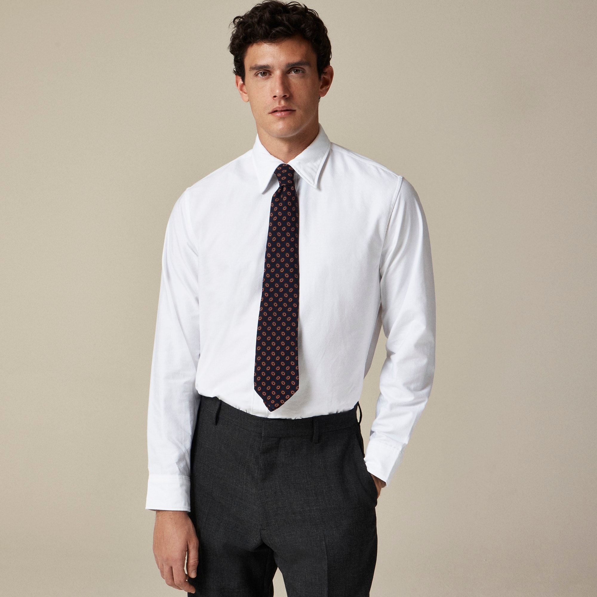 mens Slim Portuguese cotton oxford dress shirt