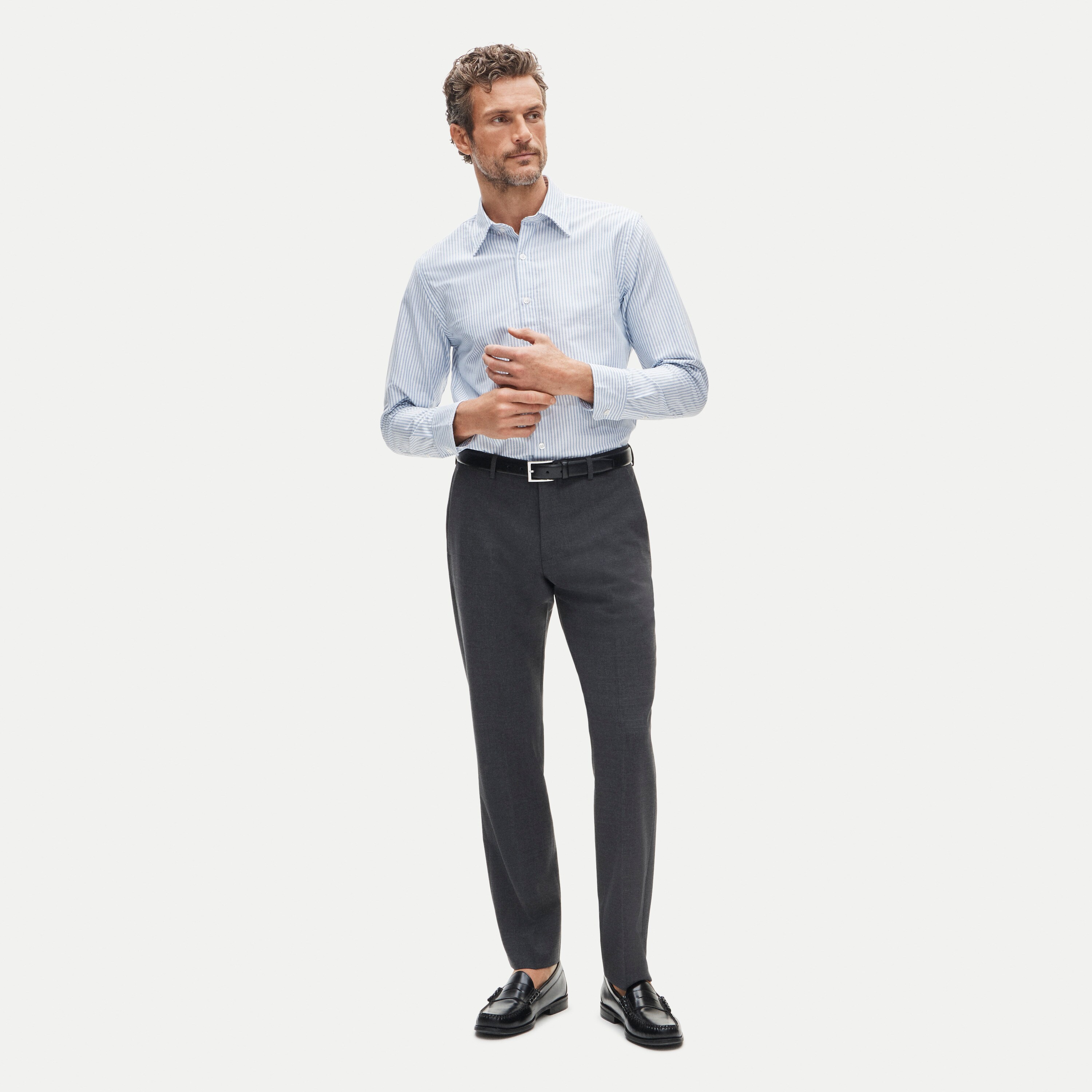 Slim Portuguese cotton oxford dress shirt