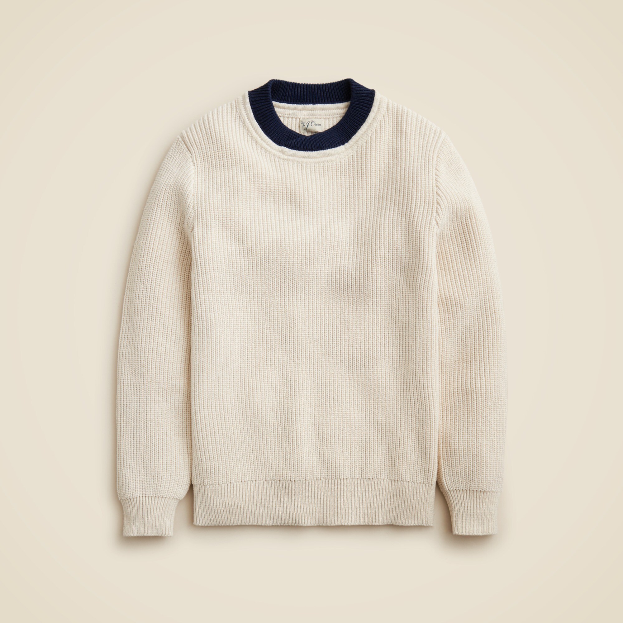 Cotton Shaker-stitch Crossover Crewneck Sweater For Men | J.Crew