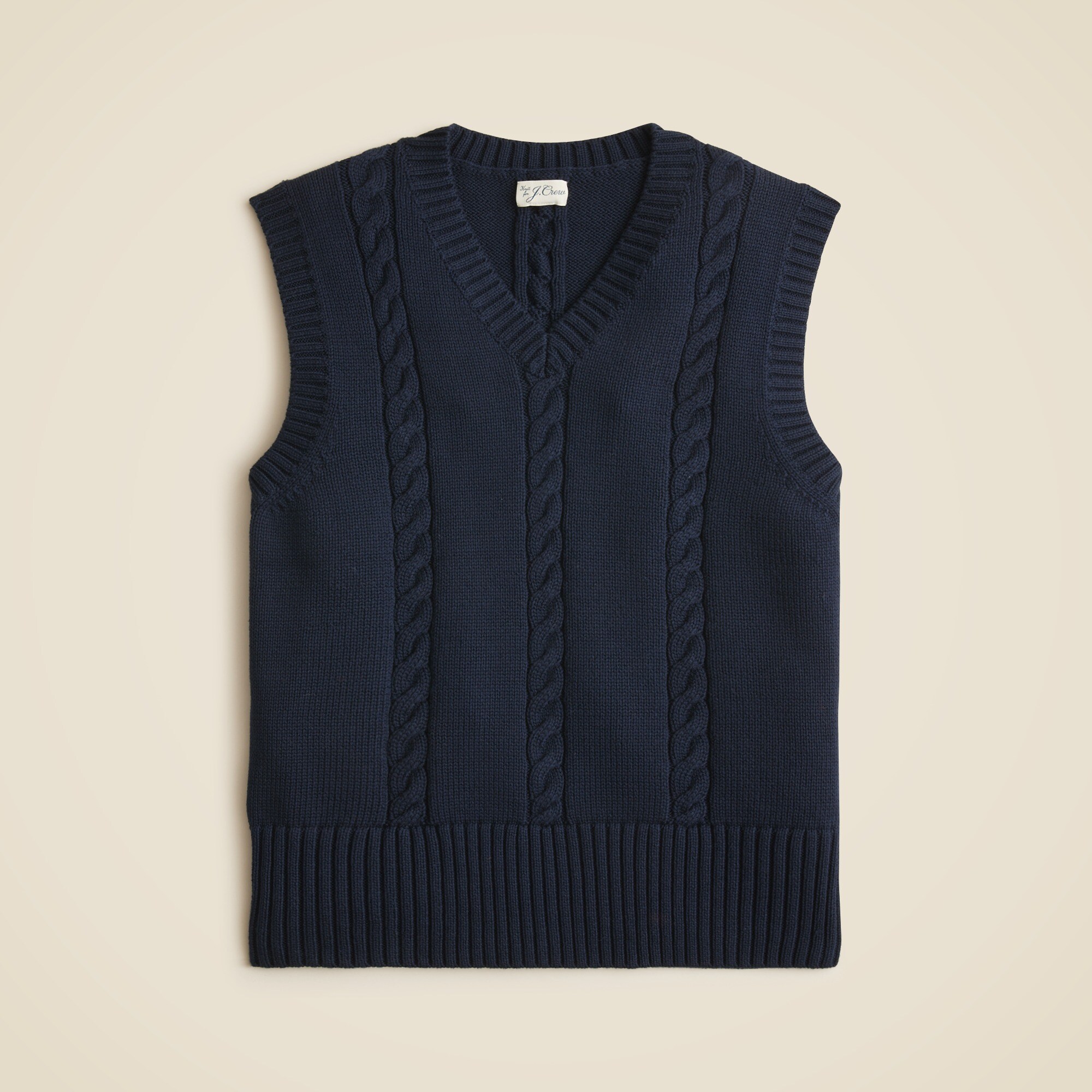 Cotton cable-knit sweater-vest