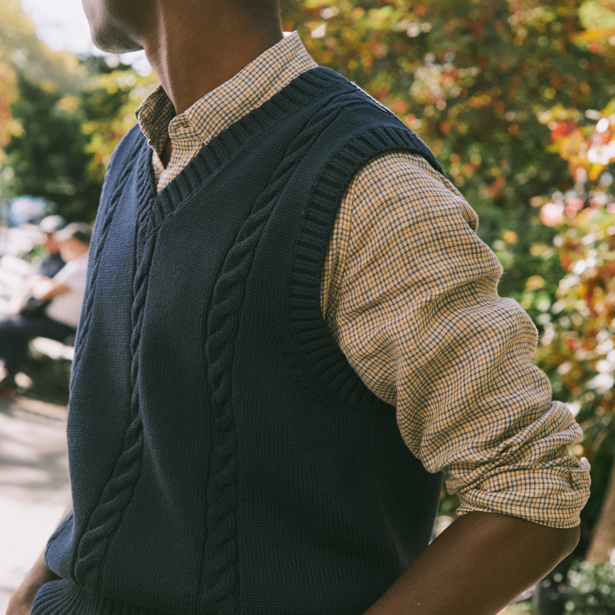 Cotton cable-knit sweater-vest