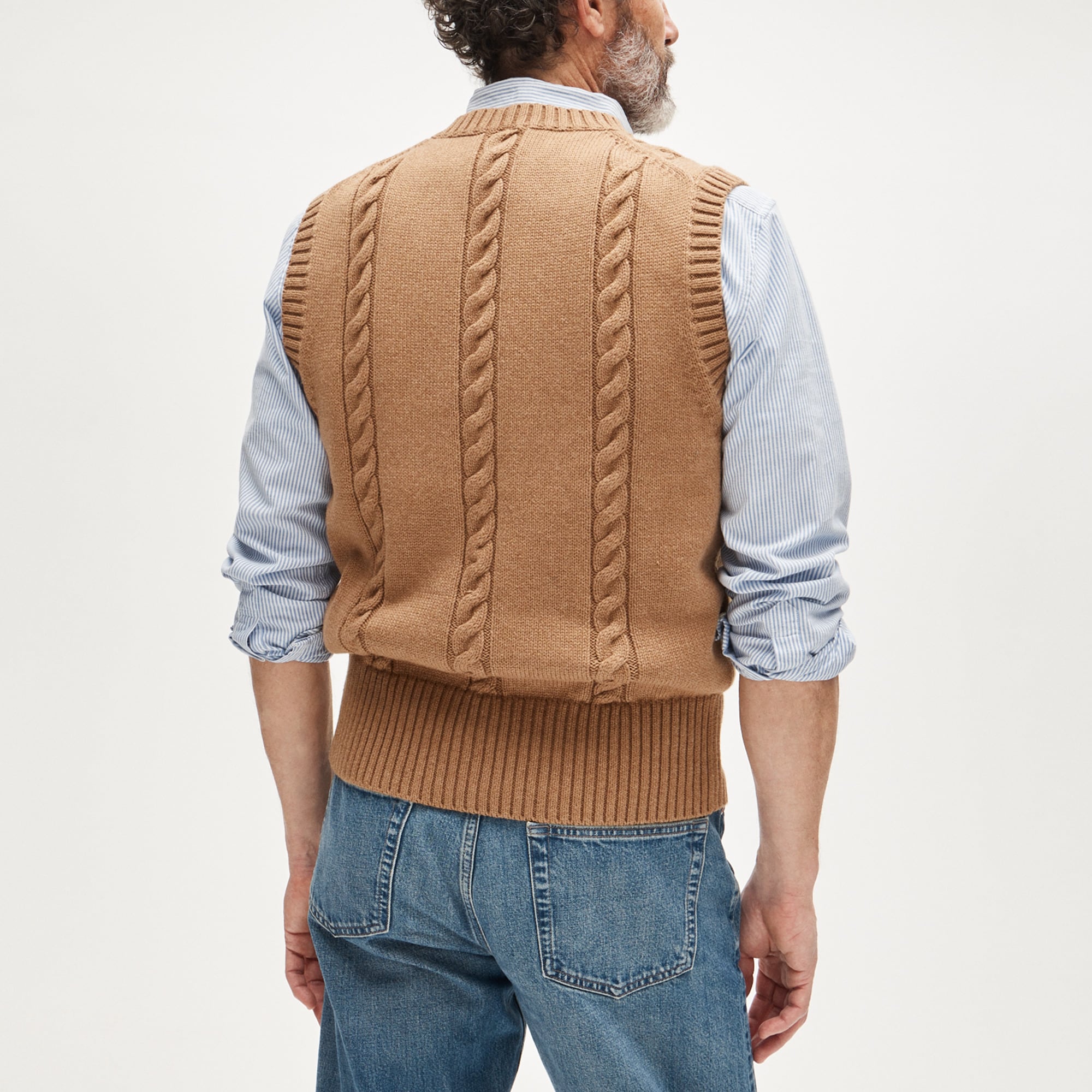Cotton cable-knit sweater-vest