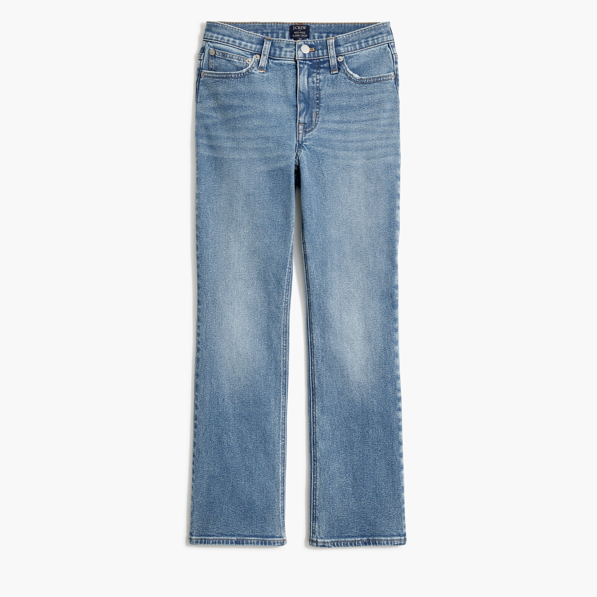Mid-rise flare crop jean in all-day stretch