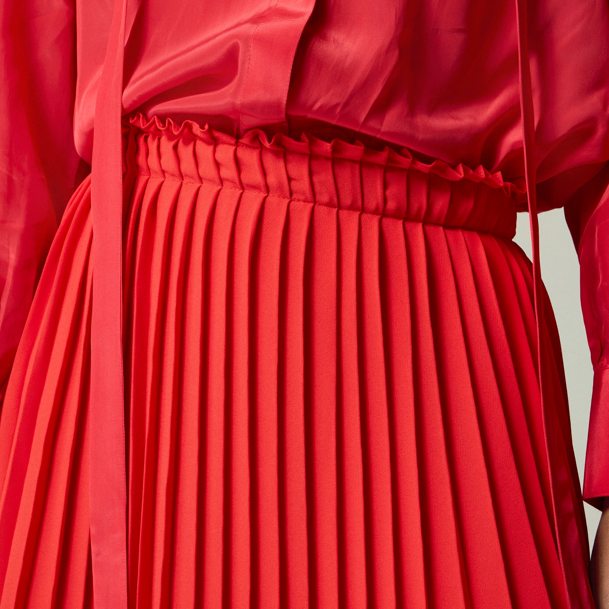 Pleated maxi skirt in drapey georgette