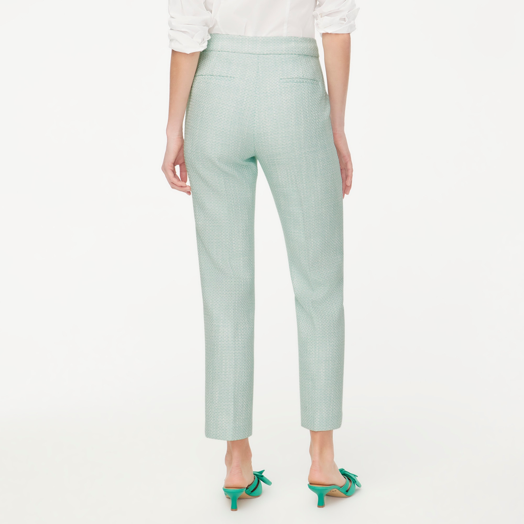 Straight-leg tweed cropped pant