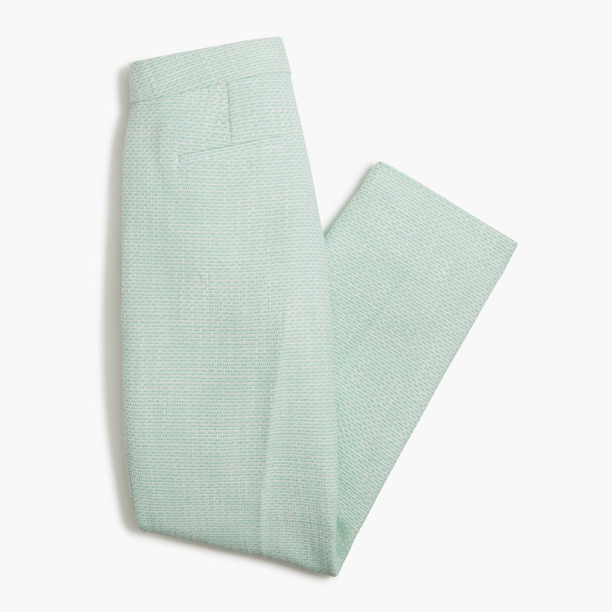 Straight-leg tweed cropped pant