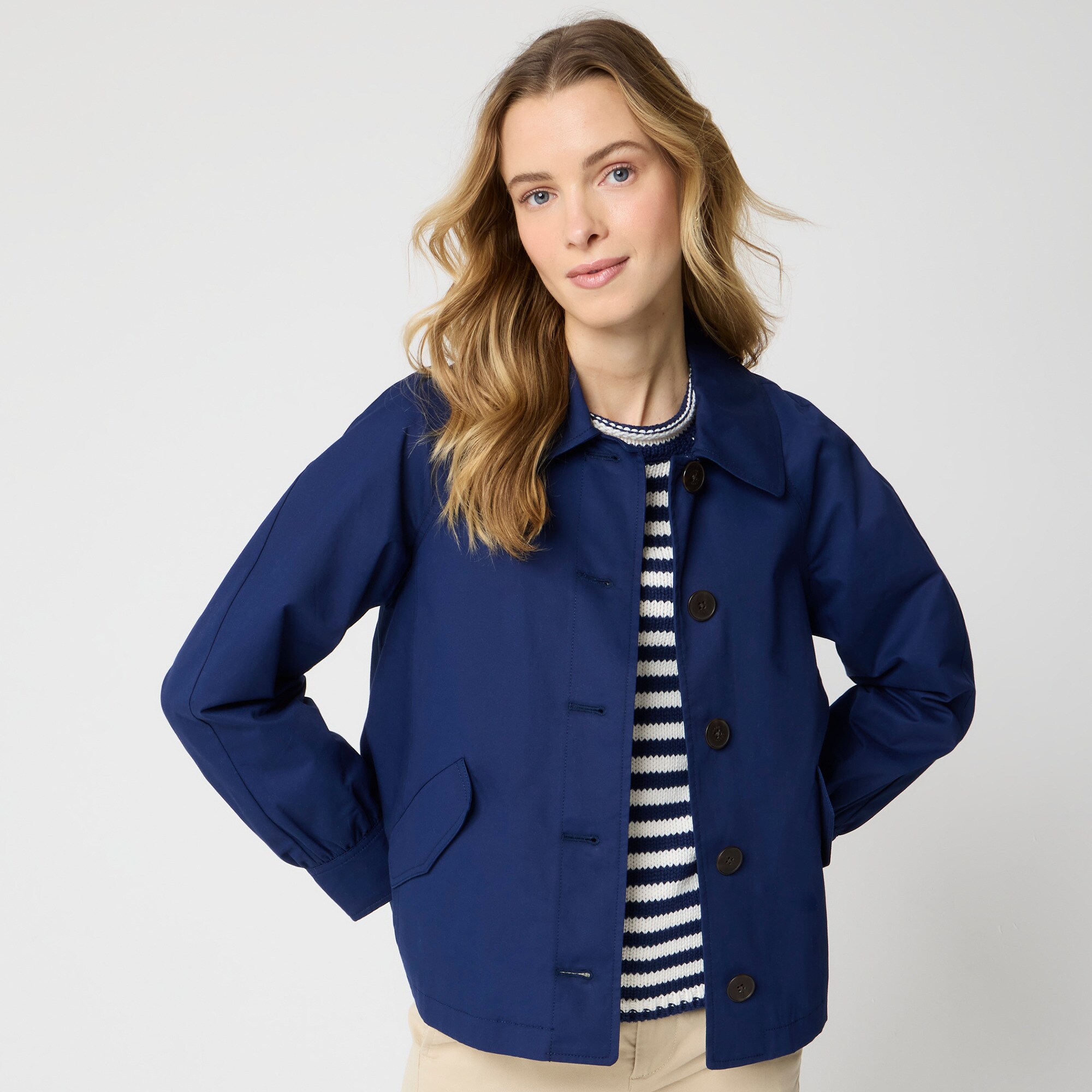 womens Short utility trench jacket