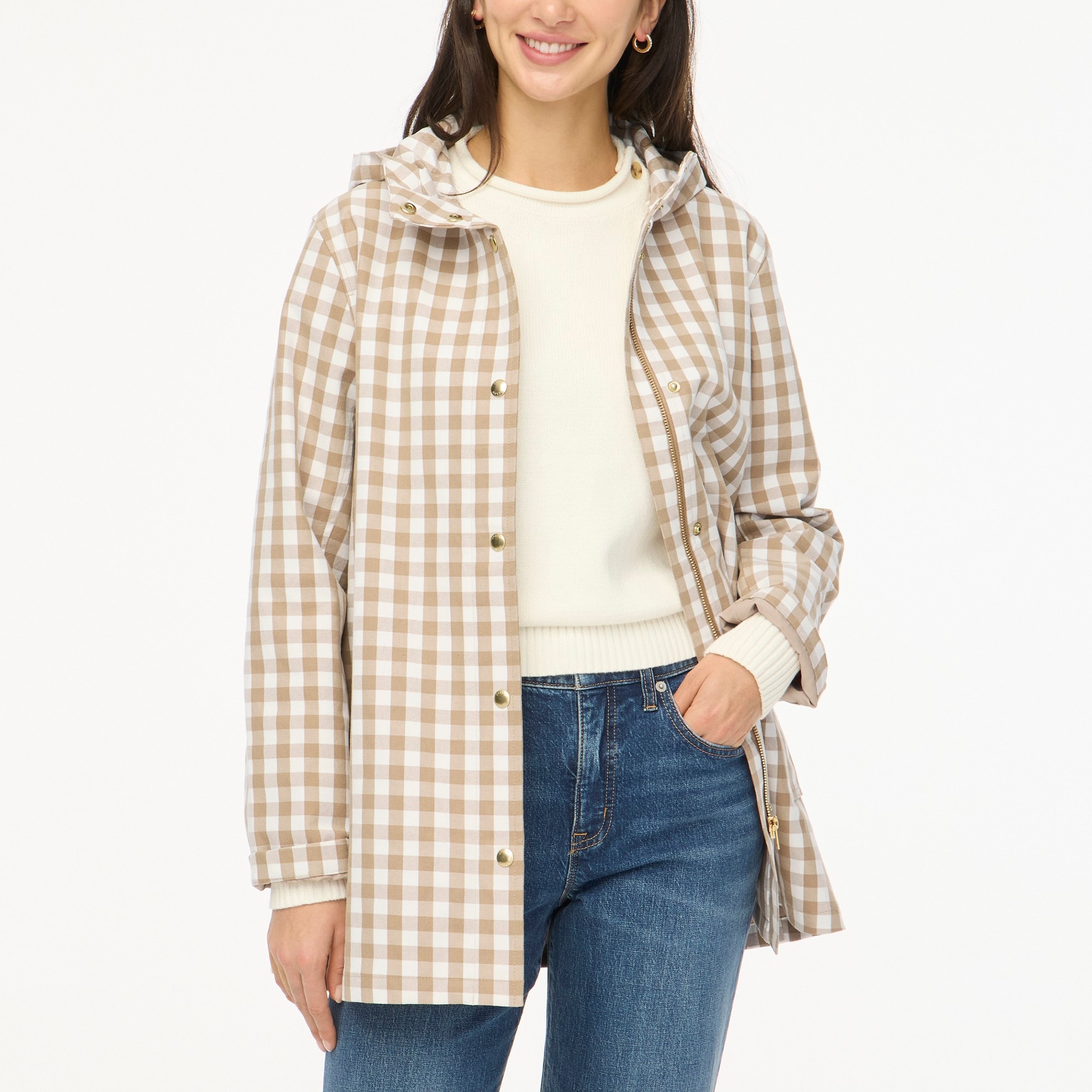 womens Water-repellent anorak-style jacket