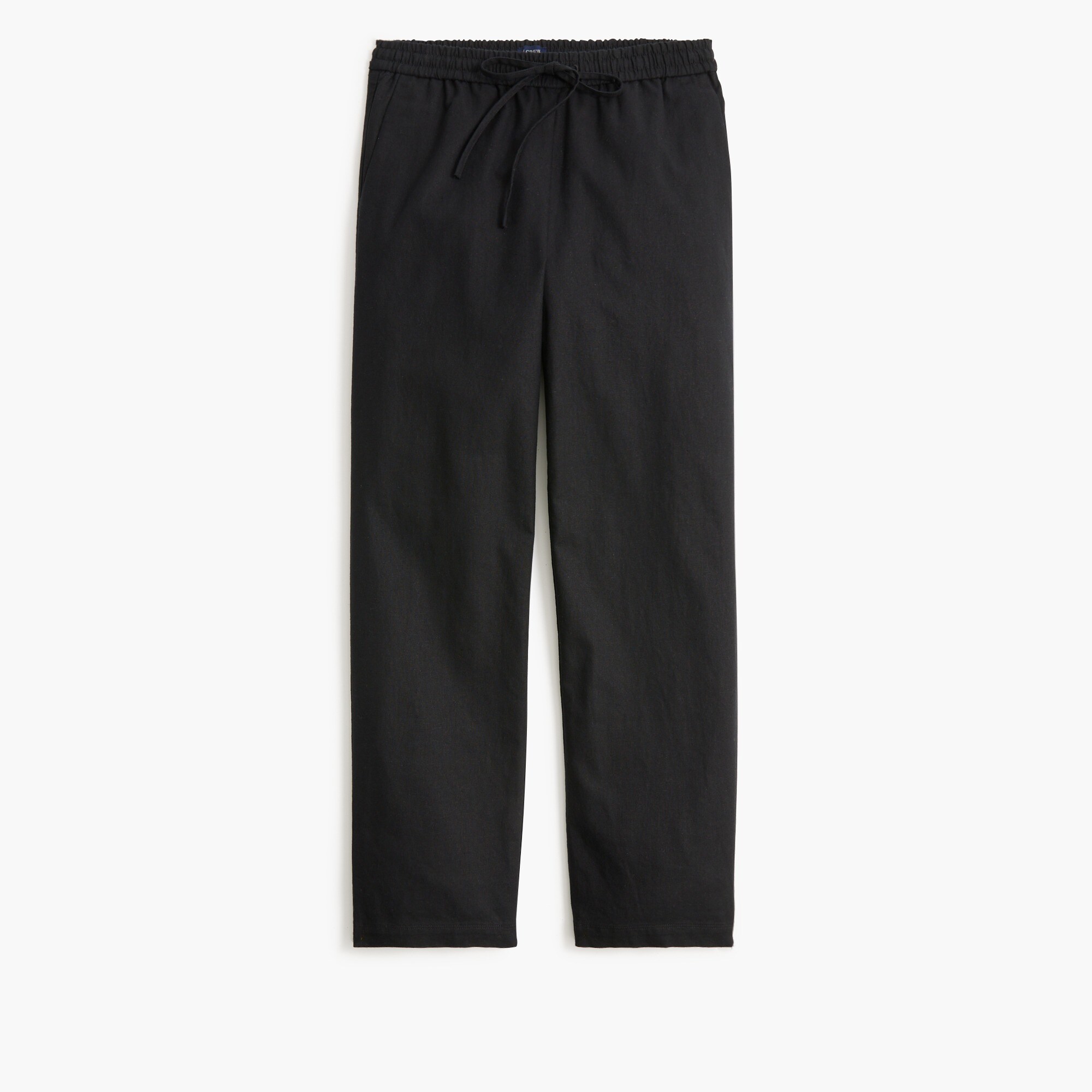 womens Linen-blend slim wide-leg drawstring pant