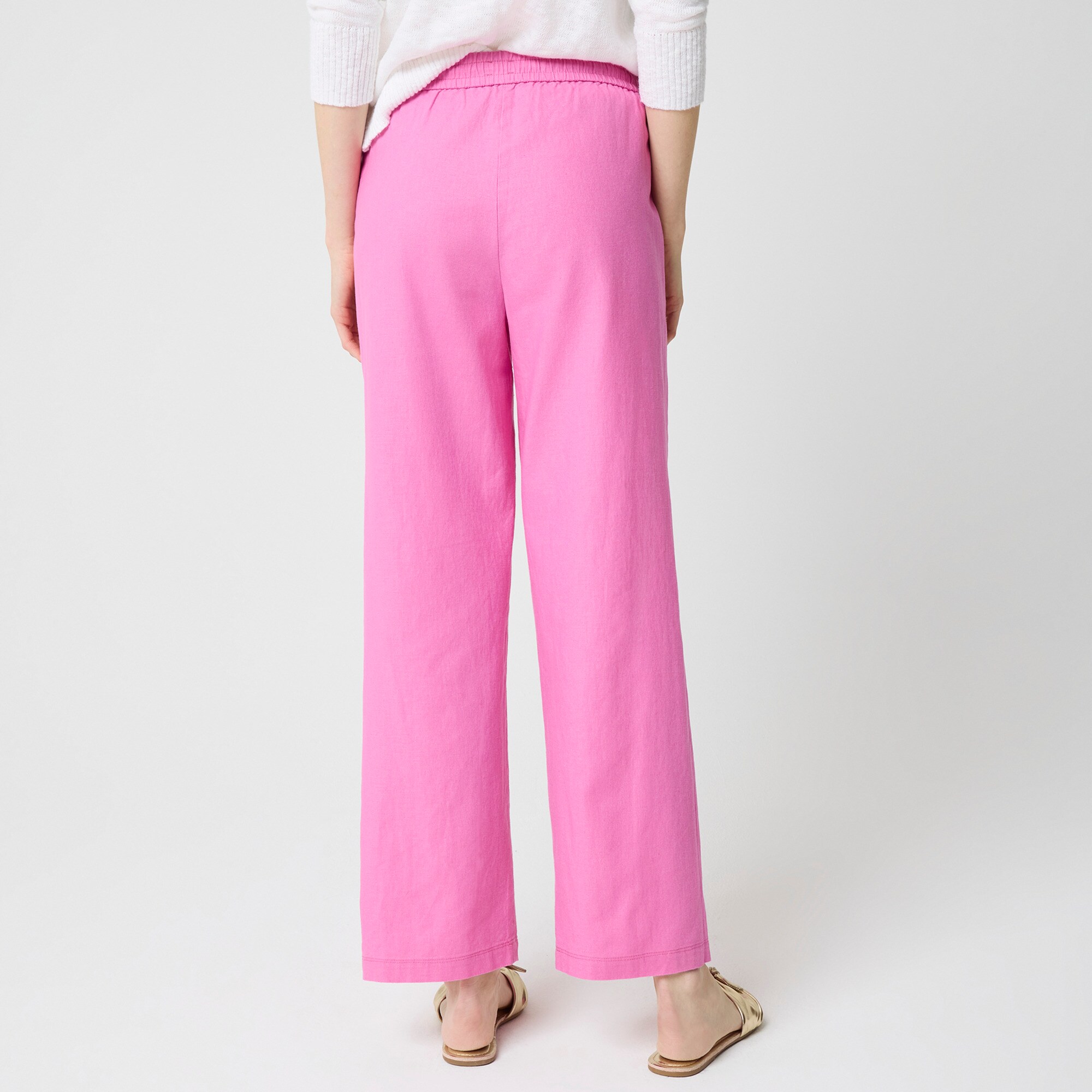 Linen-blend Slim Wide-leg Drawstring Pant For Women | Factory