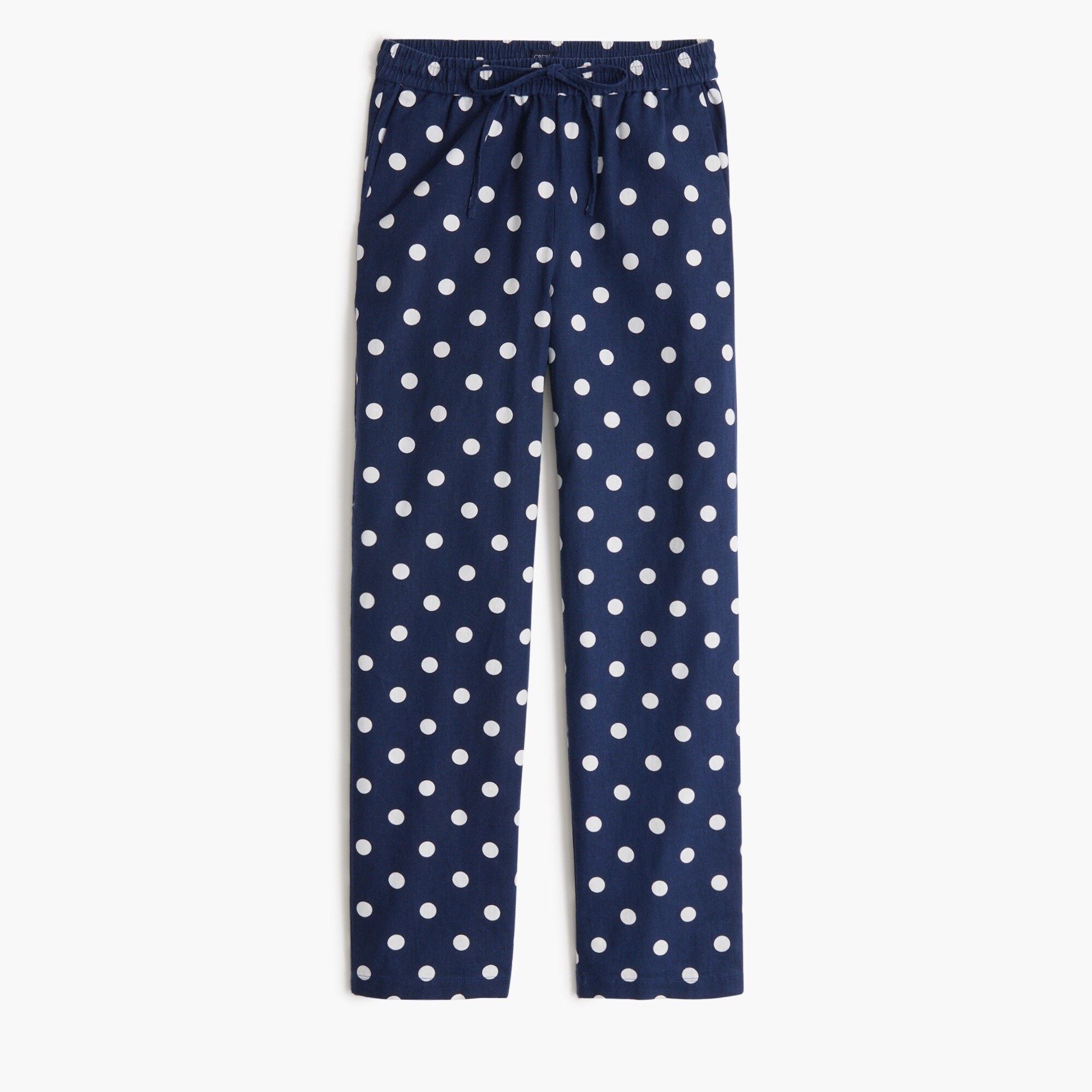  Linen-blend slim wide-leg drawstring pant