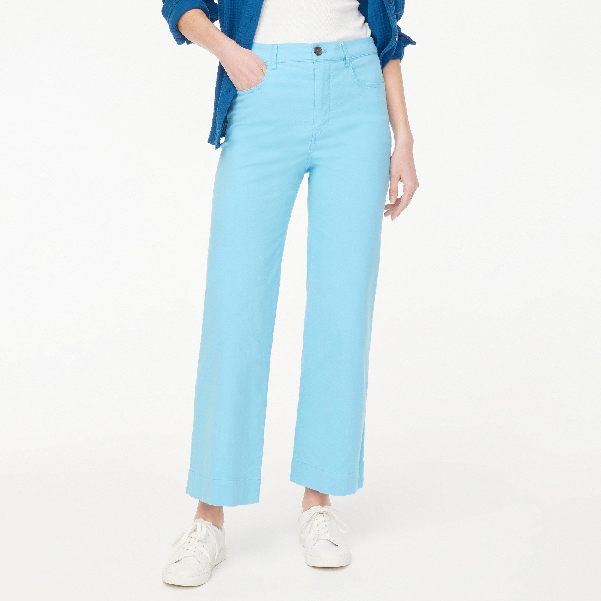 womens High-rise wide-leg cropped pant