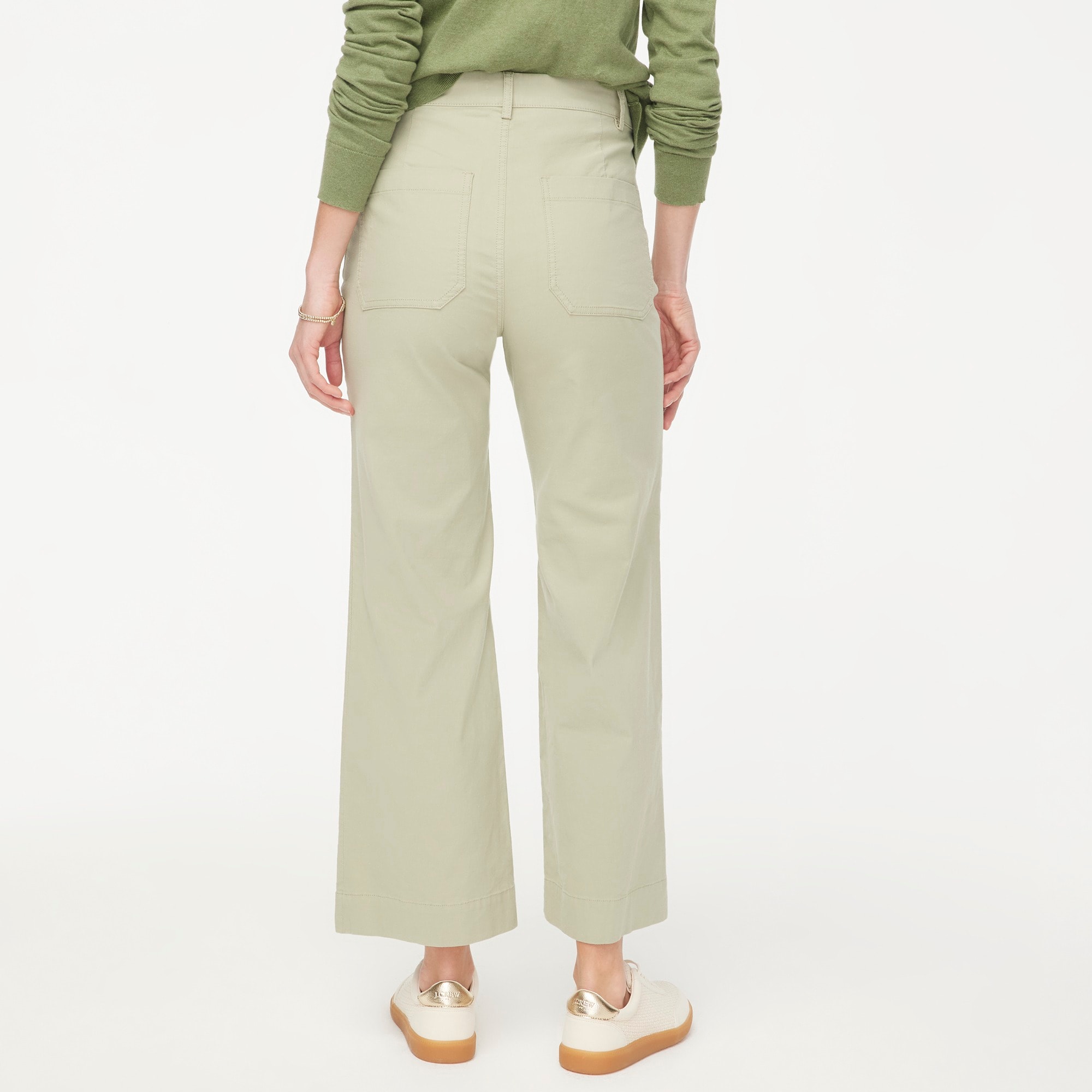High-rise wide-leg cropped pant