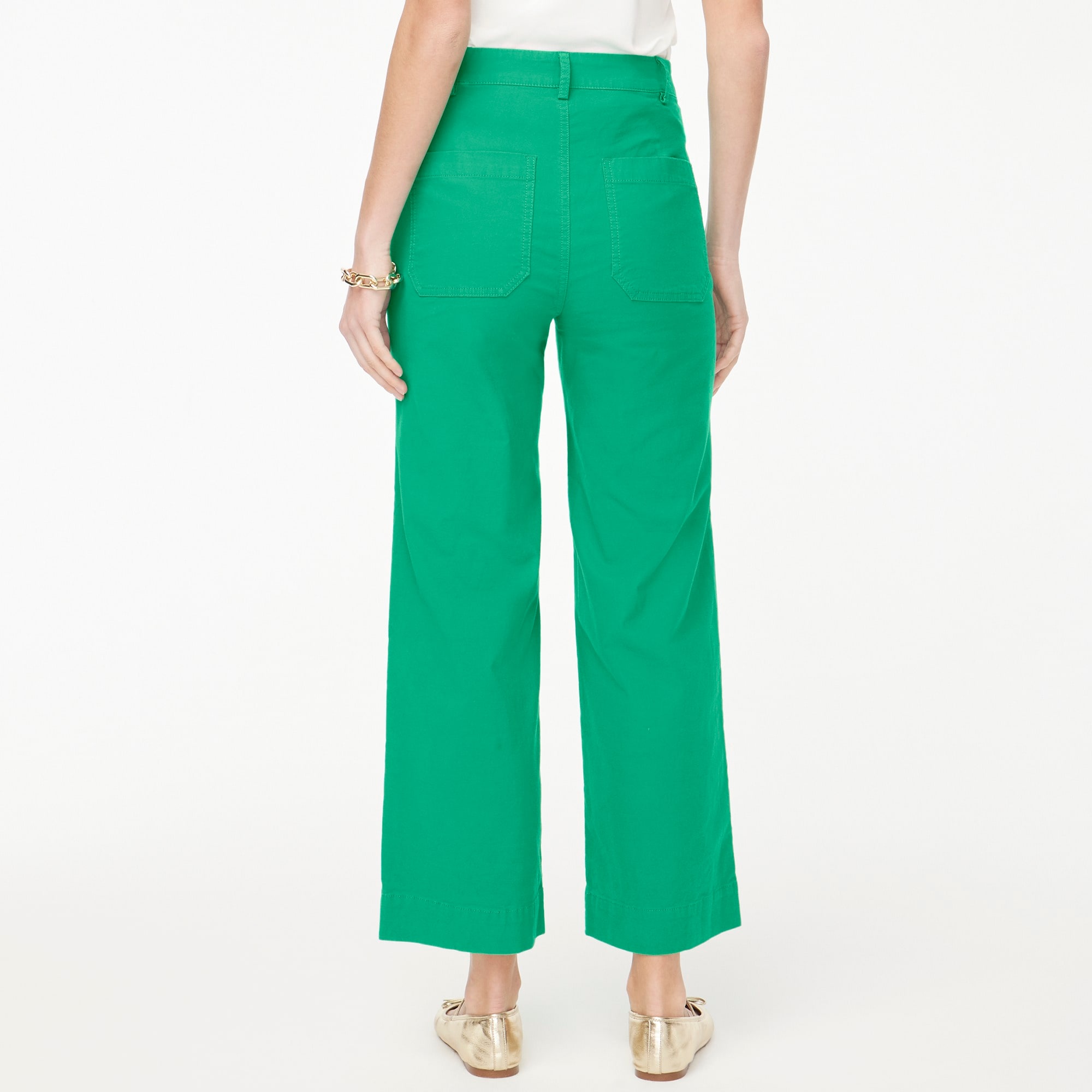 High-rise wide-leg cropped pant