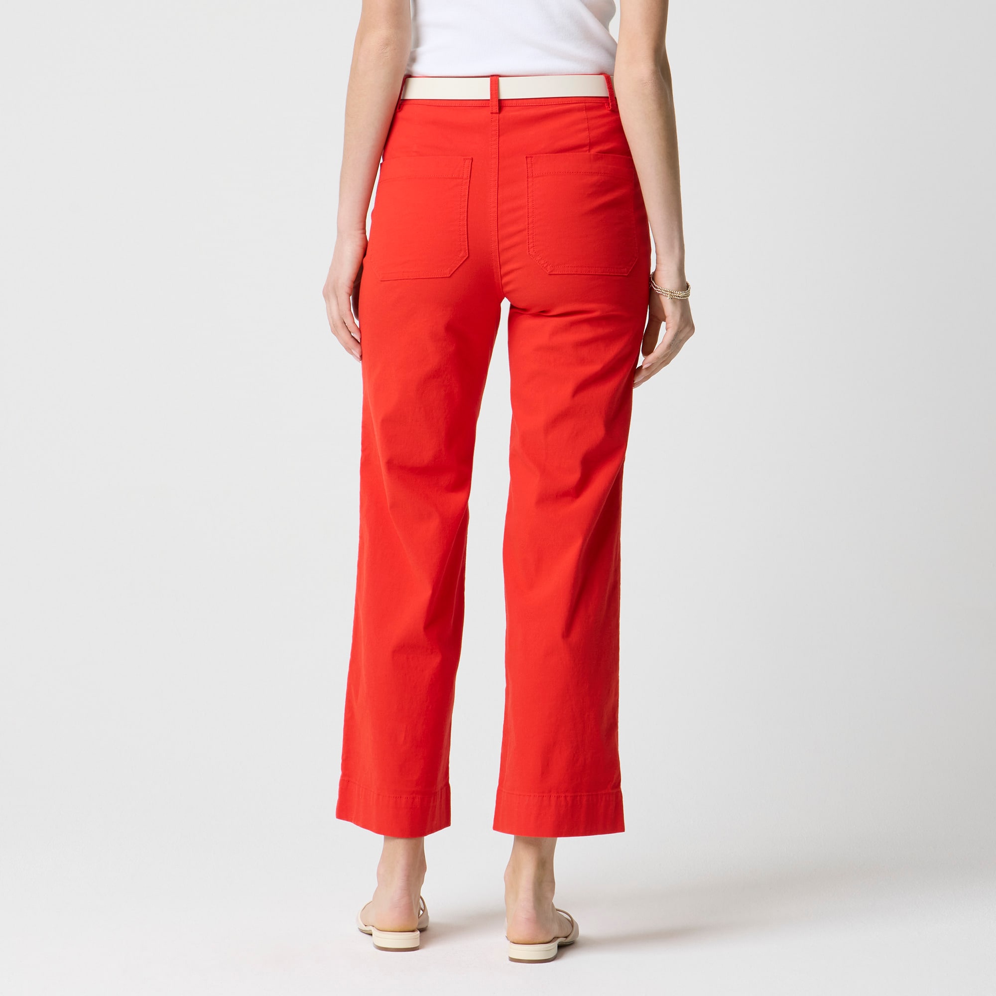 High-rise wide-leg cropped pant