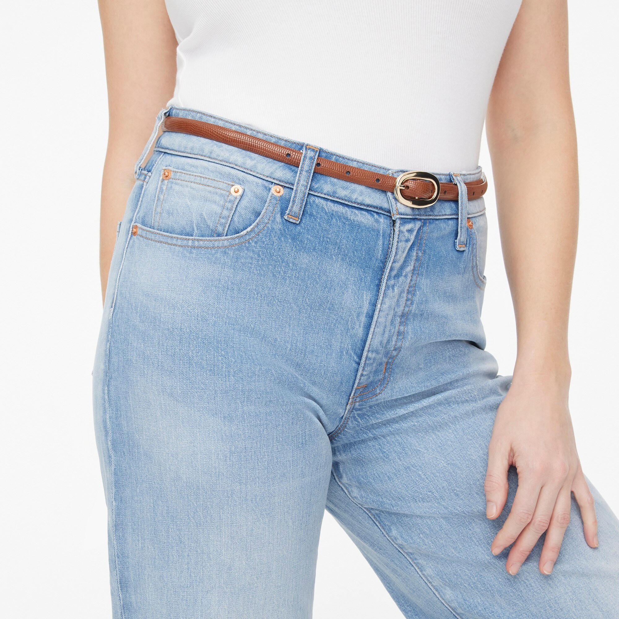 Curvy wide-leg cropped jean in all-day stretch