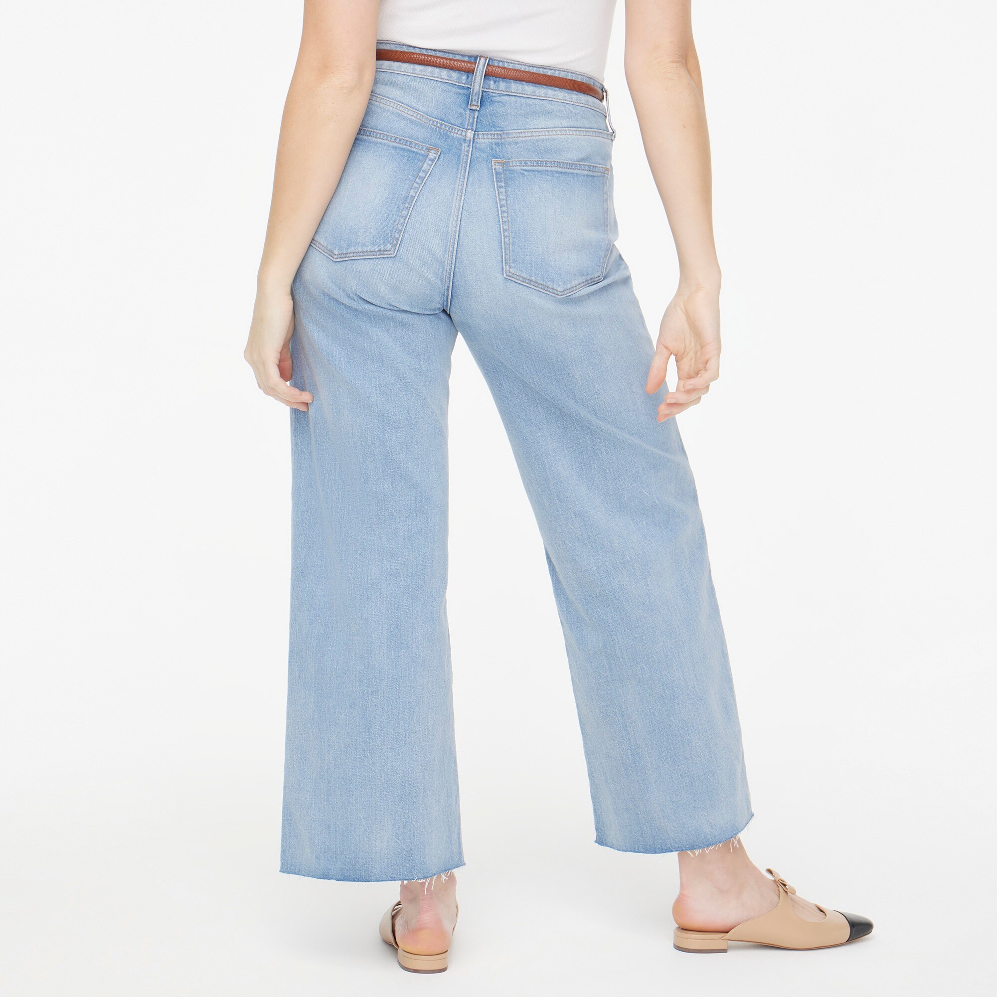 Curvy wide-leg cropped jean in all-day stretch