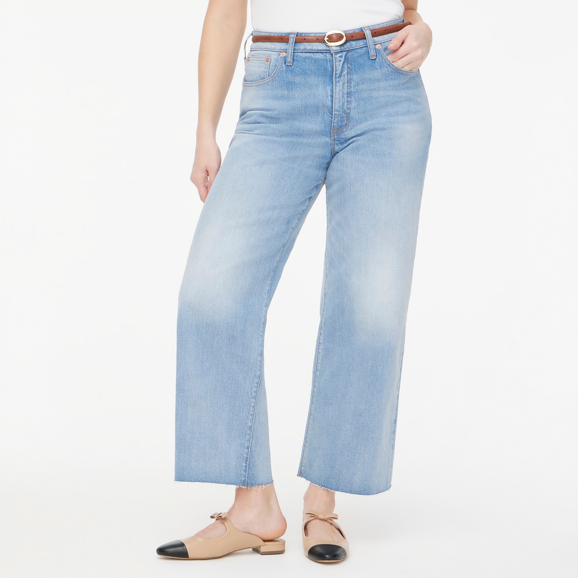 Curvy wide-leg cropped jean in all-day stretch