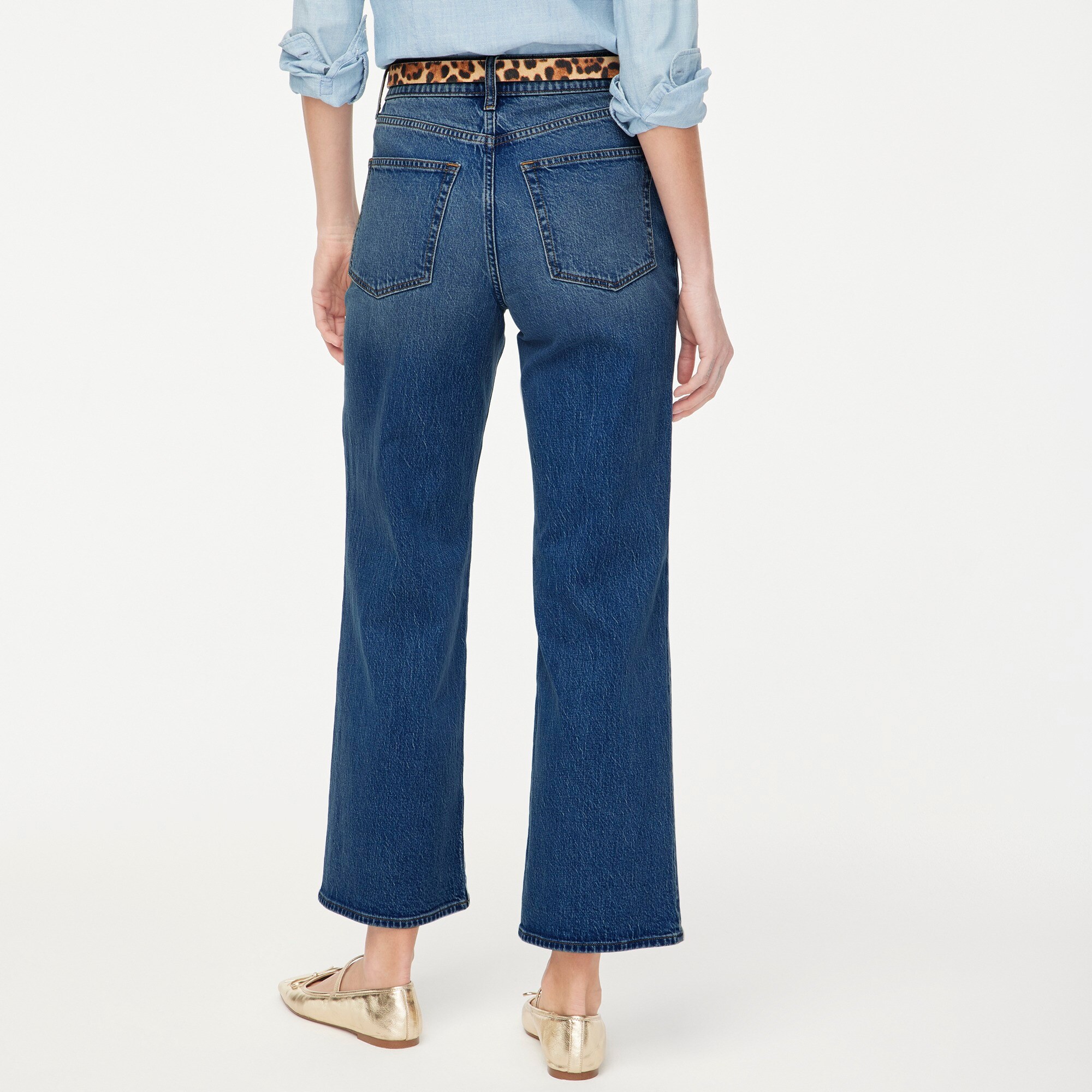 Wide-leg cropped jean in all-day stretch