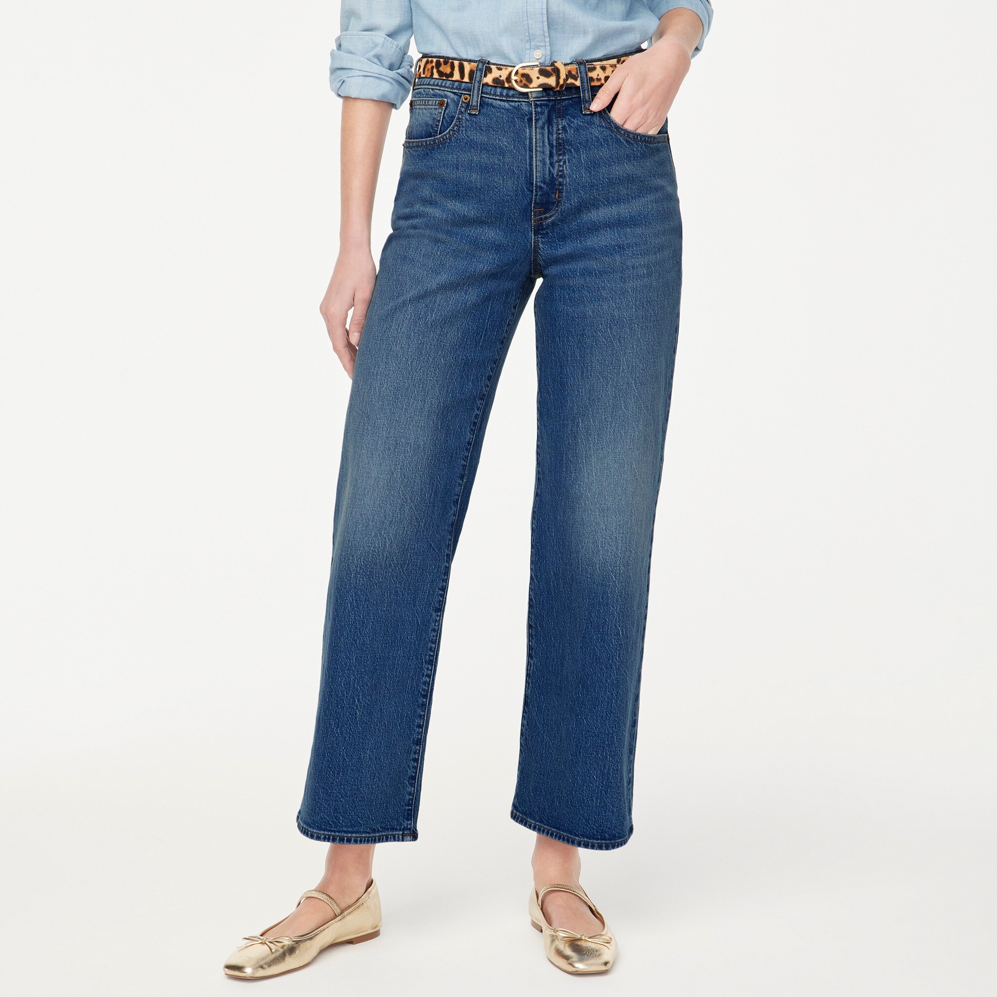 factory: wide-leg cropped jean in all-day stretch for women