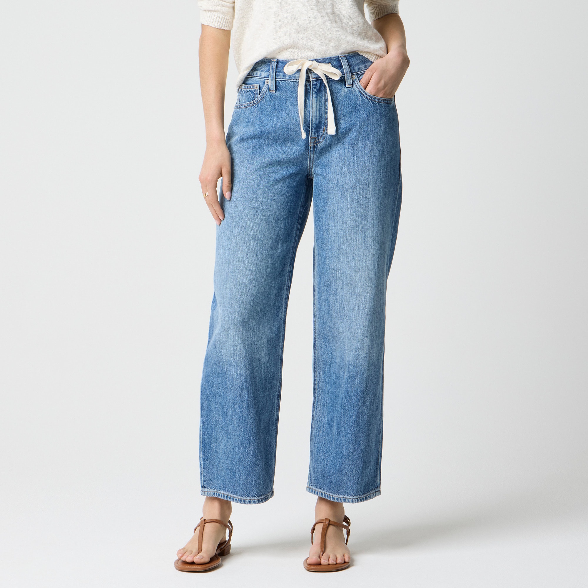 womens Vintage wide-leg utility jean