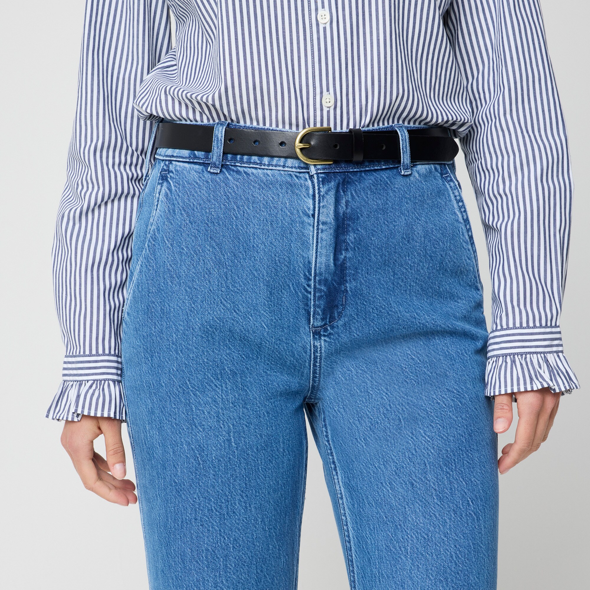 Petite drapey wide-leg trouser jean